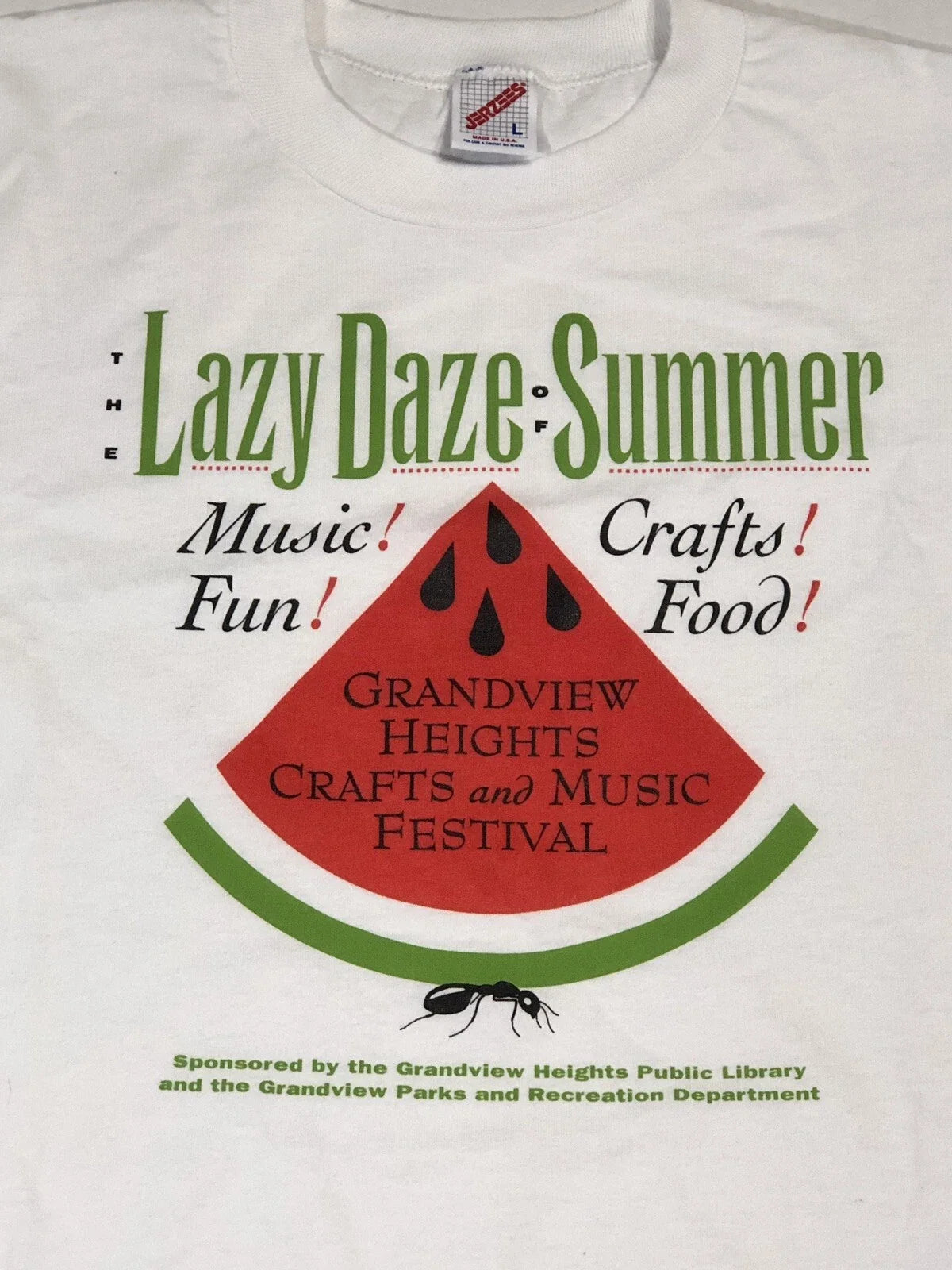 Vintage T-shirt Jerzees Lazy Daze Ohio Grandview Heights Music Fest 80s Unisex T-shirt, Sweatshirt, Hoodie, Long Sleeve Tee - T-Shirt, Sweatshirt, Hoodie
