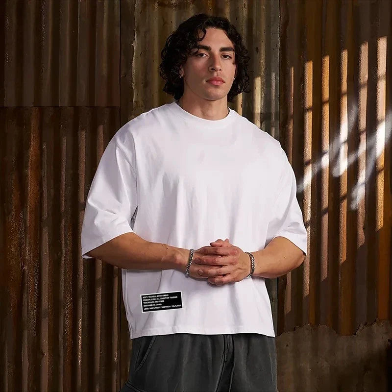 Men's Cotton Heavyweight Oversized Boxy Style Casual T-Shirt Summer Streetwear Unisex T-shirt, Sweatshirt, Hoodie, Long Sleeve Tee - T-Shirt, Sweatshirt, Hoodie