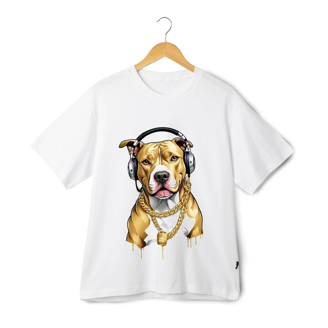 Rapper Pitbull T-Shirt - Unisex Cool Dog Headphones Chain Graphic Tee Unisex T-shirt, Sweatshirt, Hoodie, Long Sleeve Tee - T-Shirt, Sweatshirt, Hoodie