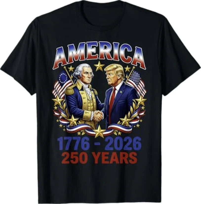 250 Years America Anniversary 250th Trump Washington T-Shirt New Unisex T-shirt, Sweatshirt, Hoodie, Long Sleeve Tee - T-Shirt, Sweatshirt, Hoodie