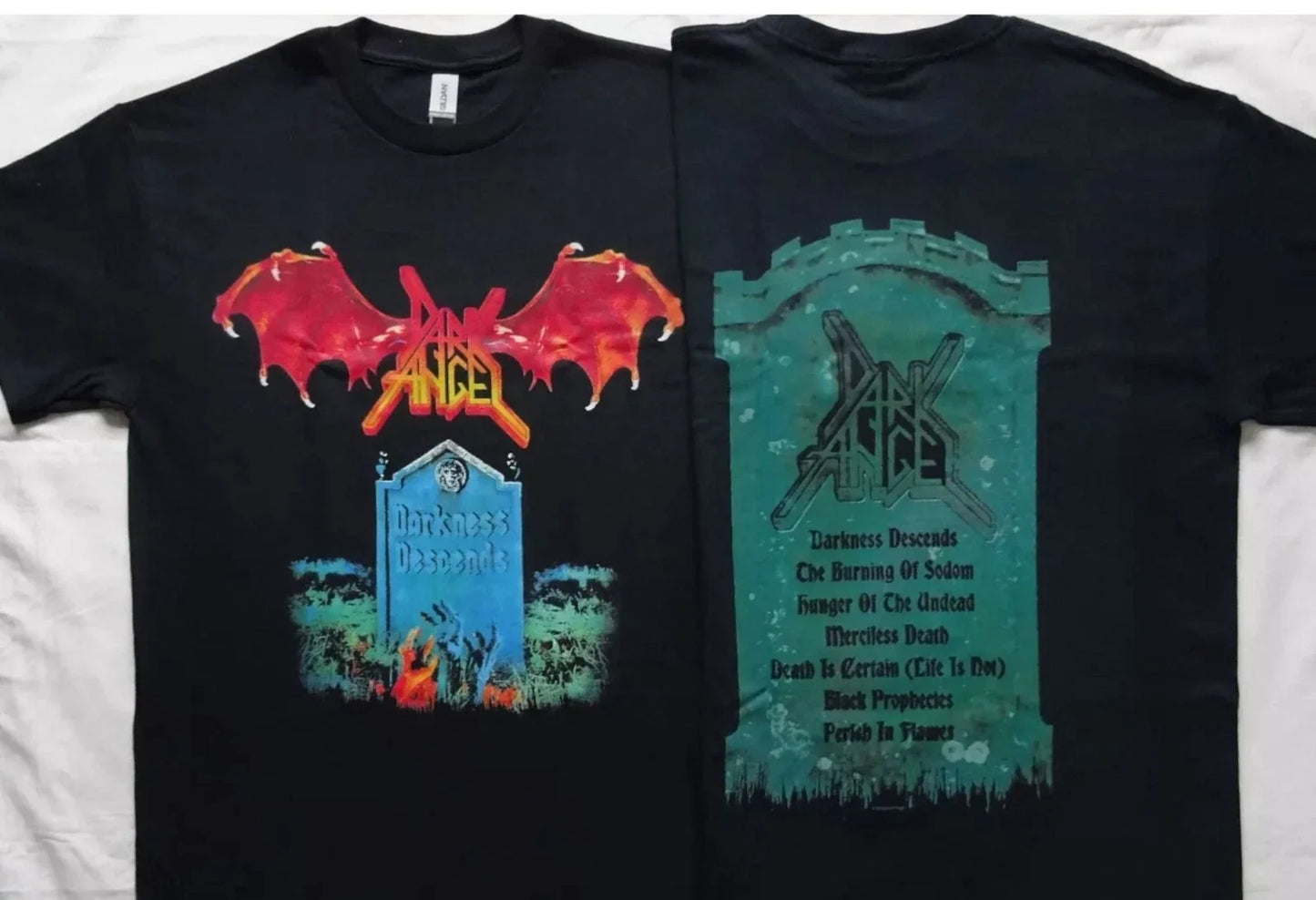 Dark Angel Darkness Descends Thrash Metal Legends reprint T-Shirt REAL PHOTO ! Unisex T-shirt, Sweatshirt, Hoodie, Long Sleeve Tee - T-Shirt, Sweatshirt, Hoodie