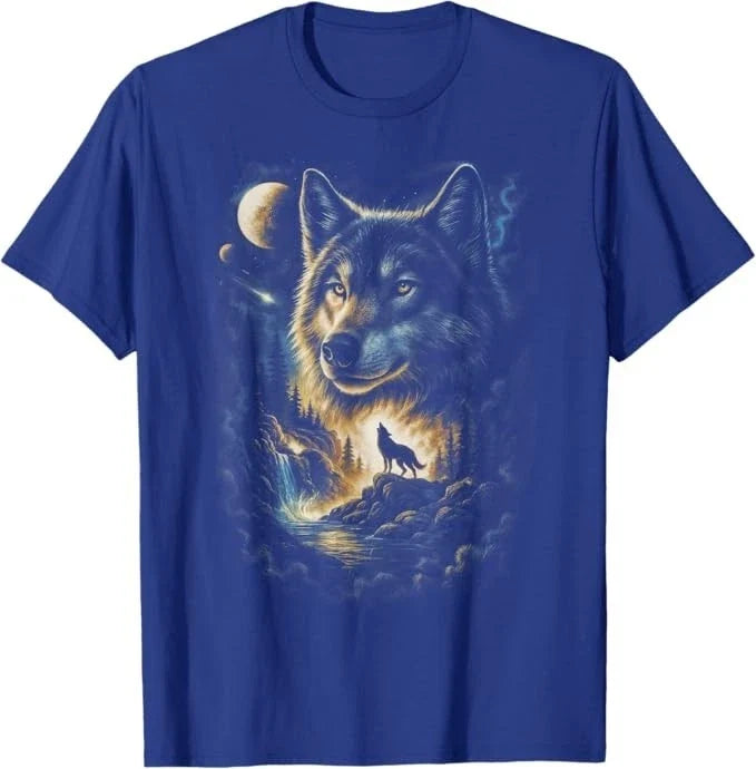 Wolf Howling Moon Forest Nature Wildlife Lovers Animal Men T-Shirt Unisex T-shirt, Sweatshirt, Hoodie, Long Sleeve Tee - T-Shirt, Sweatshirt, Hoodie