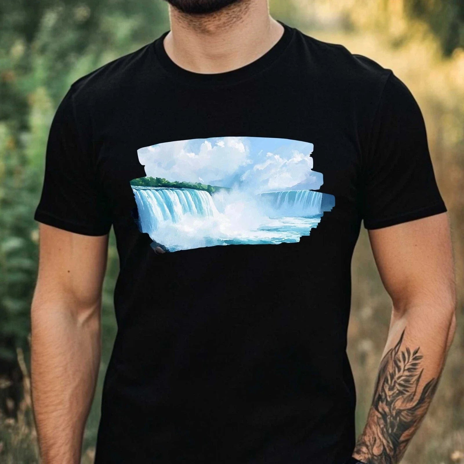 Mens Niagara Falls Motif Cotton T-Shirt Size XS to 5XL Unisex T-shirt, Sweatshirt, Hoodie, Long Sleeve Tee - T-Shirt, Sweatshirt, Hoodie