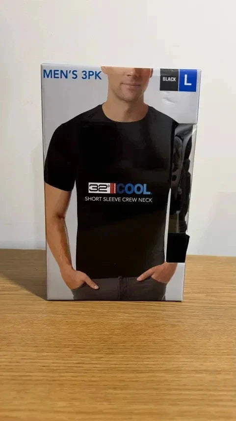 32 Degrees Cool Men's T-Shirt 3 Pack Quick Dry Stretch Crew Neck Black Large Unisex T-shirt, Sweatshirt, Hoodie, Long Sleeve Tee - T-Shirt, Sweatshirt, Hoodie