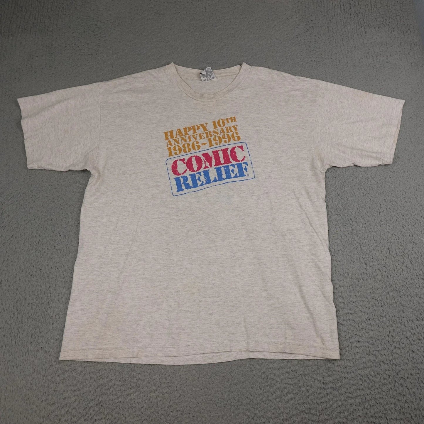 Vintage Comic Relief Shirt Mens XL Gray 10th Anniversary 1986-1996 HBO Tee 90s Unisex T-shirt, Sweatshirt, Hoodie, Long Sleeve Tee - T-Shirt, Sweatshirt, Hoodie