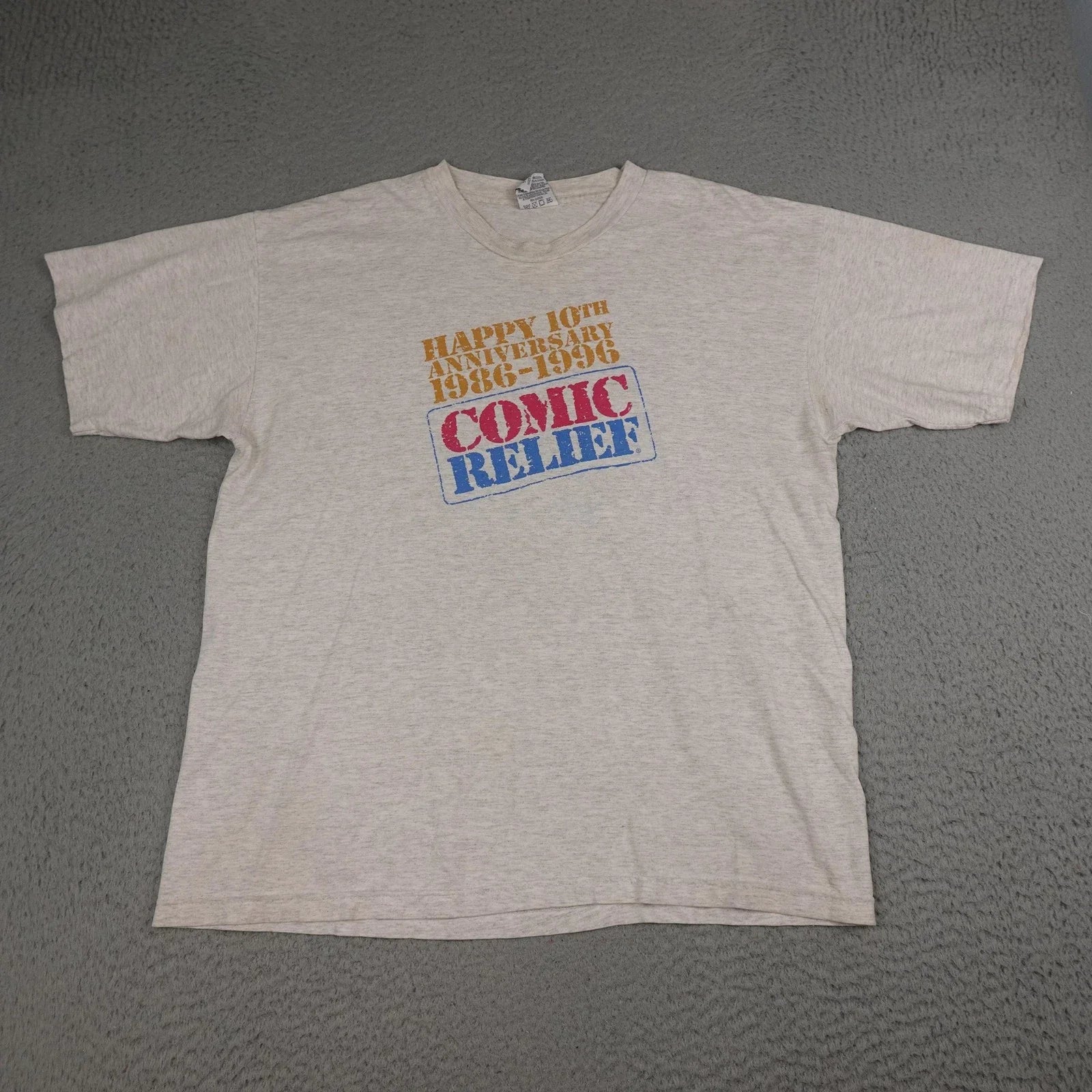 Vintage Comic Relief Shirt Mens XL Gray 10th Anniversary 1986-1996 HBO Tee 90s Unisex T-shirt, Sweatshirt, Hoodie, Long Sleeve Tee - T-Shirt, Sweatshirt, Hoodie