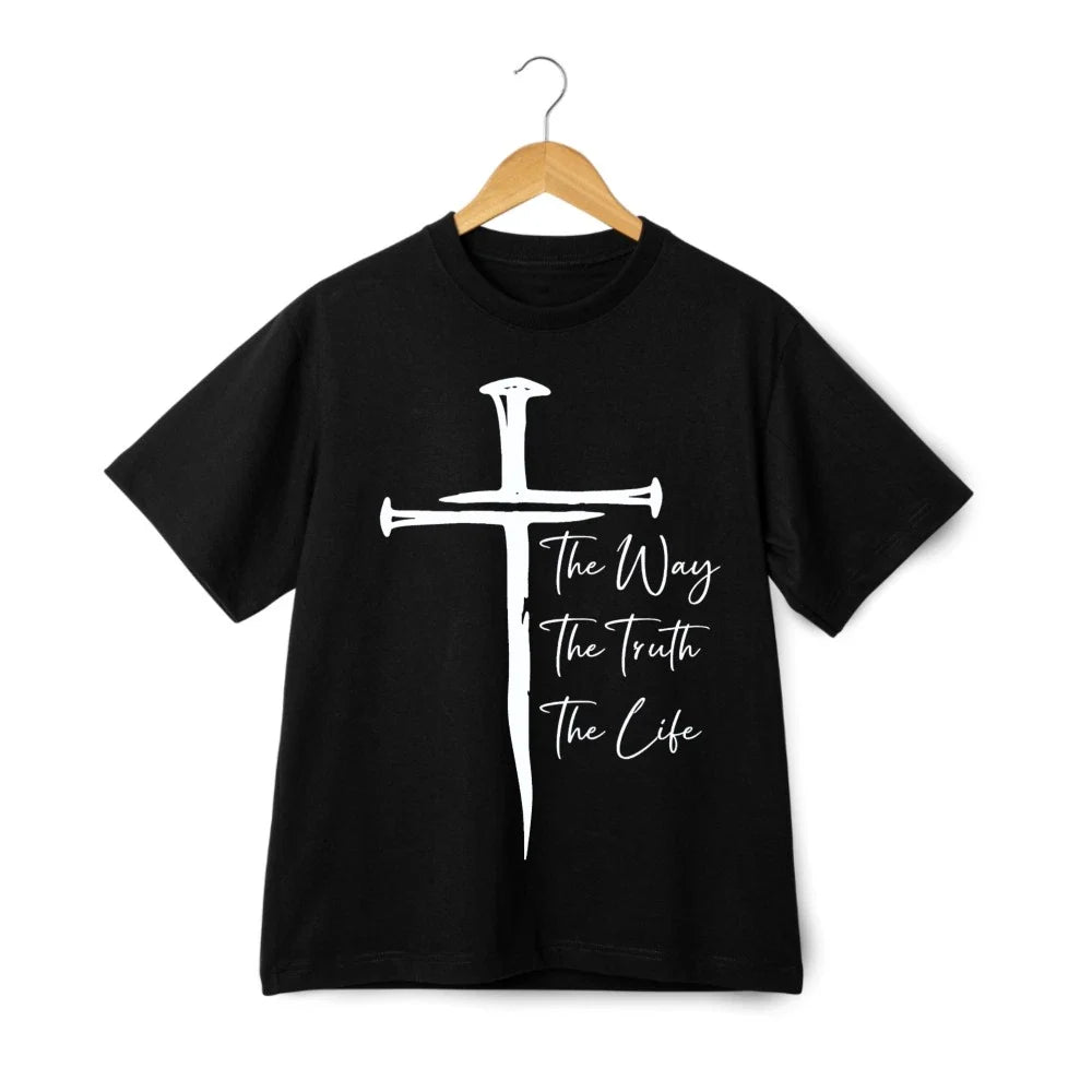 Minimalist Christian Cross T-Shirt | Religious Inspirational Quote Unisex Top Unisex T-shirt, Sweatshirt, Hoodie, Long Sleeve Tee - T-Shirt, Sweatshirt, Hoodie