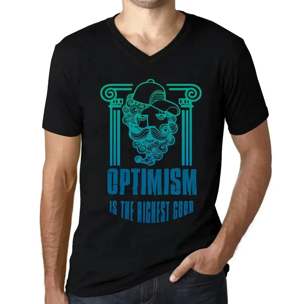 Men's Graphic T-Shirt V Neck Optimism Is The Highest Good Eco-Friendly Limited Unisex T-shirt, Sweatshirt, Hoodie, Long Sleeve Tee - T-Shirt, Sweatshirt, Hoodie