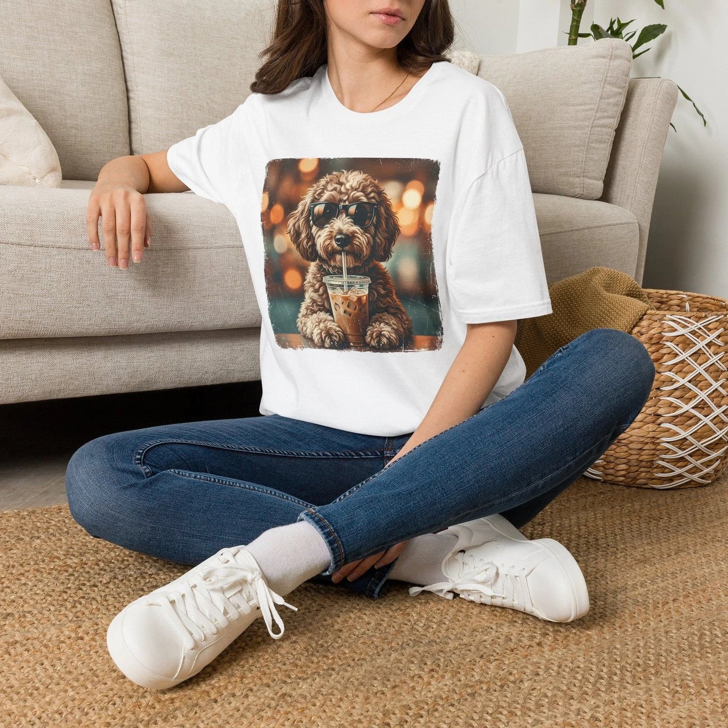 Funny Dog Iced Coffee T Shirt Dog Lover Graphic Tee Coffee Lover Gift Shirt Unisex T-shirt, Sweatshirt, Hoodie, Long Sleeve Tee - T-Shirt, Sweatshirt, Hoodie