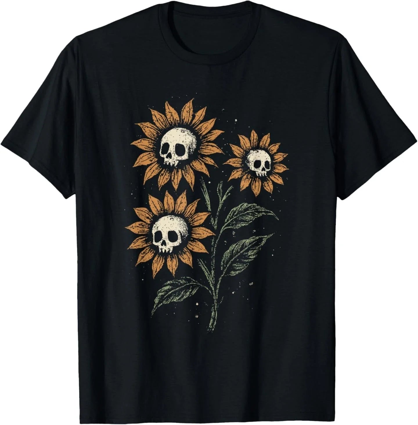 Skull Sunflowers Gothic Goth Creepy Cute Alt Grunge Y2K T-Shirt Unisex T-shirt, Sweatshirt, Hoodie, Long Sleeve Tee - T-Shirt, Sweatshirt, Hoodie