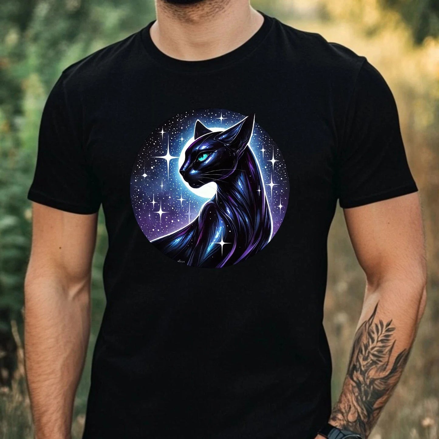 Mens Big Cat Print Cotton T-Shirt Size XS to 5XL Unisex T-shirt, Sweatshirt, Hoodie, Long Sleeve Tee - T-Shirt, Sweatshirt, Hoodie
