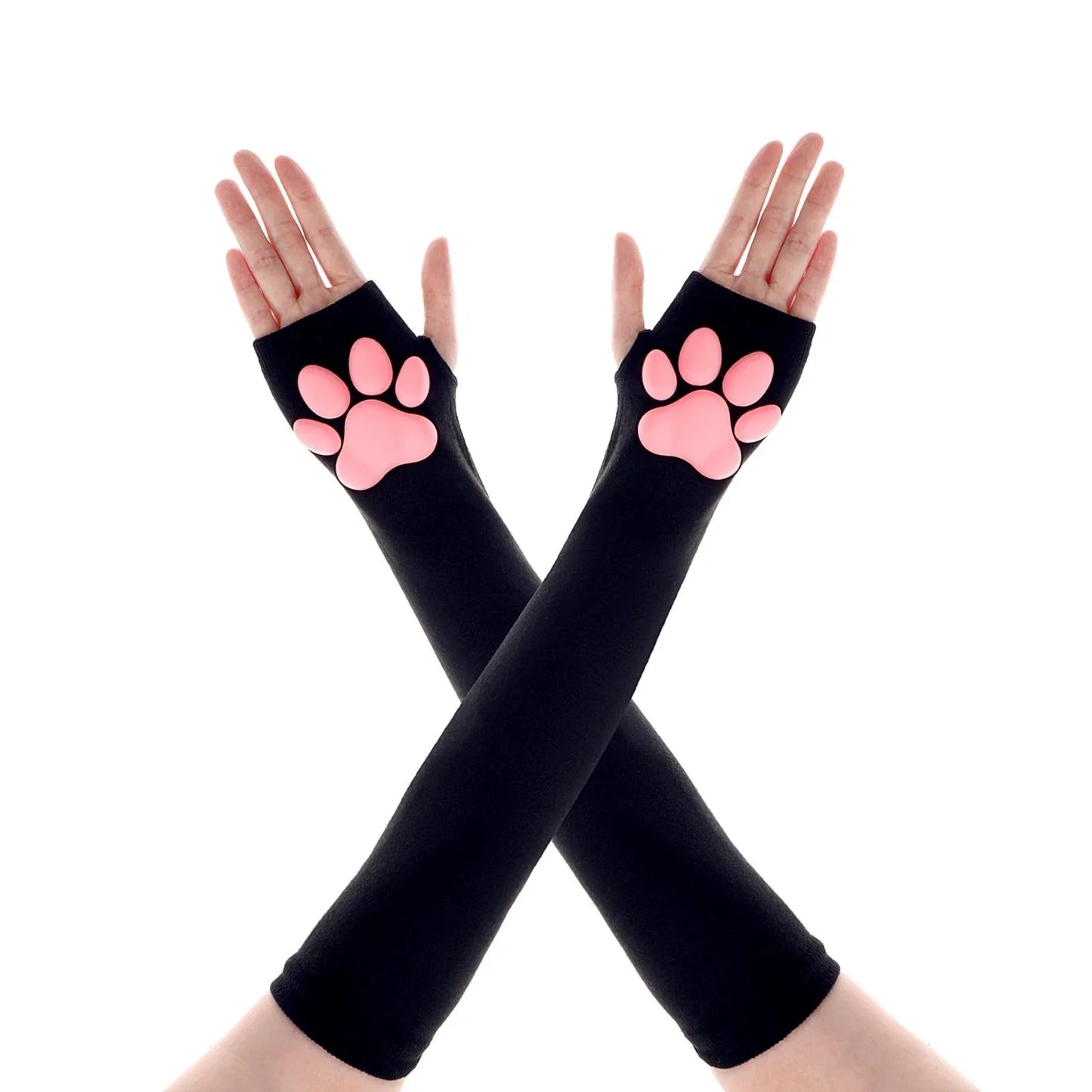 Women's Cute Therian Cat Paws Gloves 3D Cat Claw Paws Pad Sleeves for Cosplay Unisex T-shirt, Sweatshirt, Hoodie, Long Sleeve Tee - T-Shirt, Sweatshirt, Hoodie