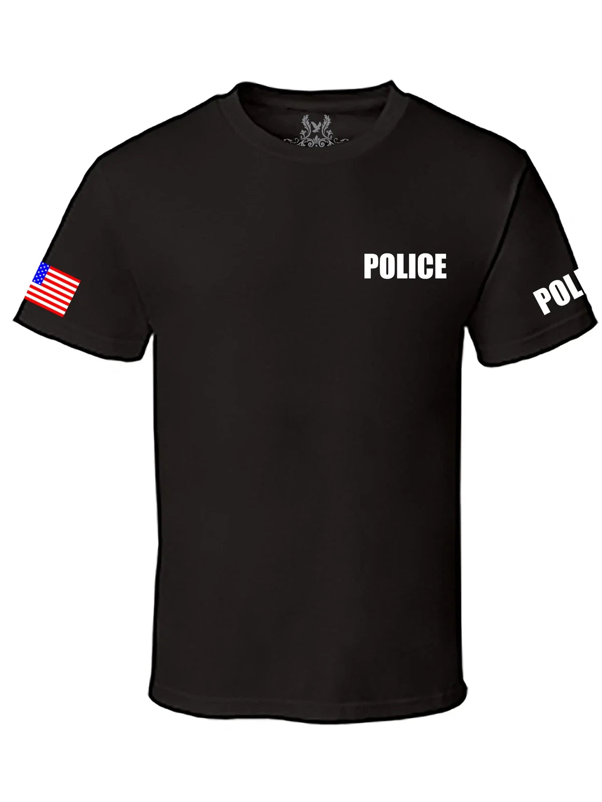 NW MEN'S PRINTED POLICE USA FLAG SECURITY STAFF FUNNY CUSTOM HALLOWEEN T-SHIRT Unisex T-shirt, Sweatshirt, Hoodie, Long Sleeve Tee - T-Shirt, Sweatshirt, Hoodie