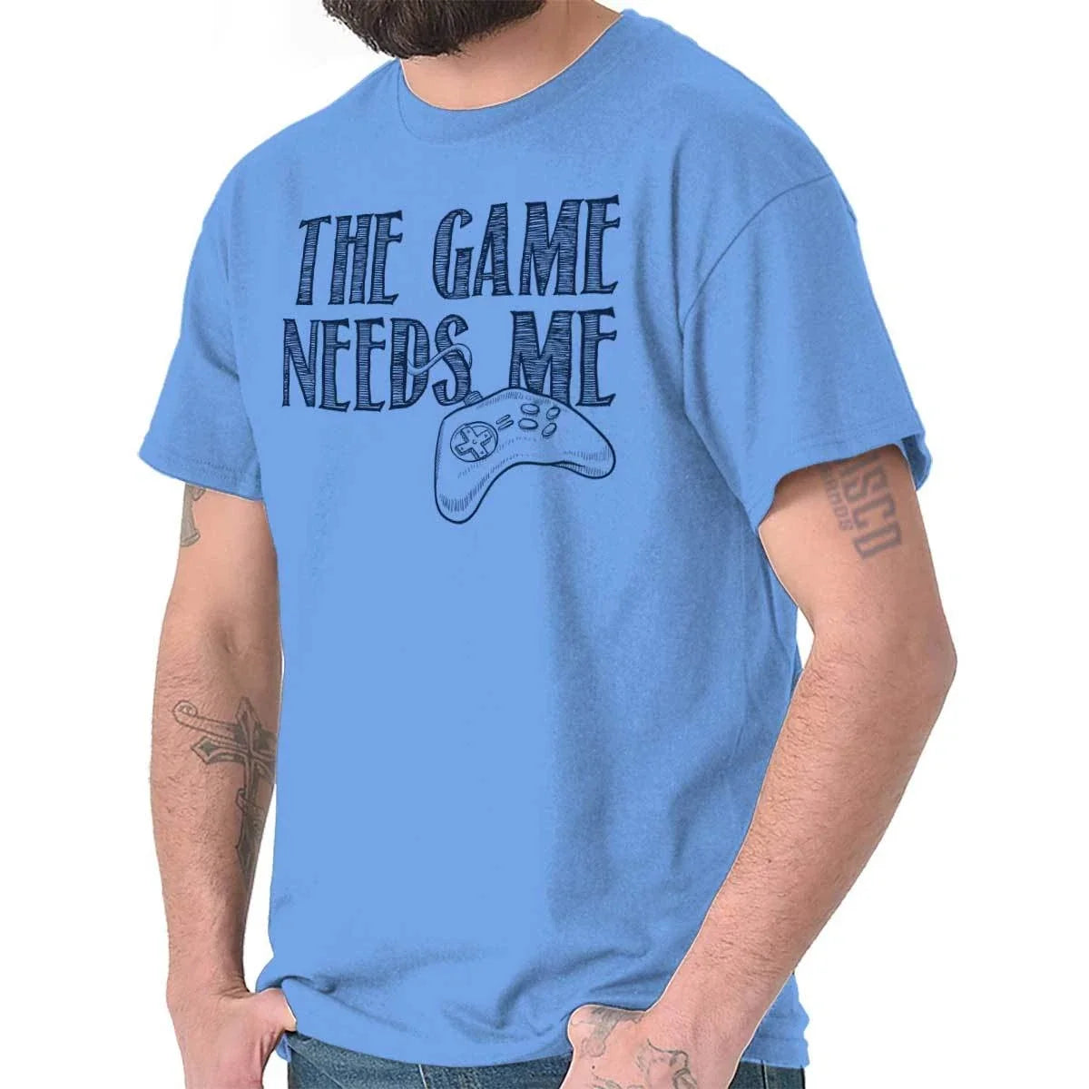 Vintage The Video Game Needs Me Controller Womens or Mens Crewneck T Shirt Tee Unisex T-shirt, Sweatshirt, Hoodie, Long Sleeve Tee - T-Shirt, Sweatshirt, Hoodie