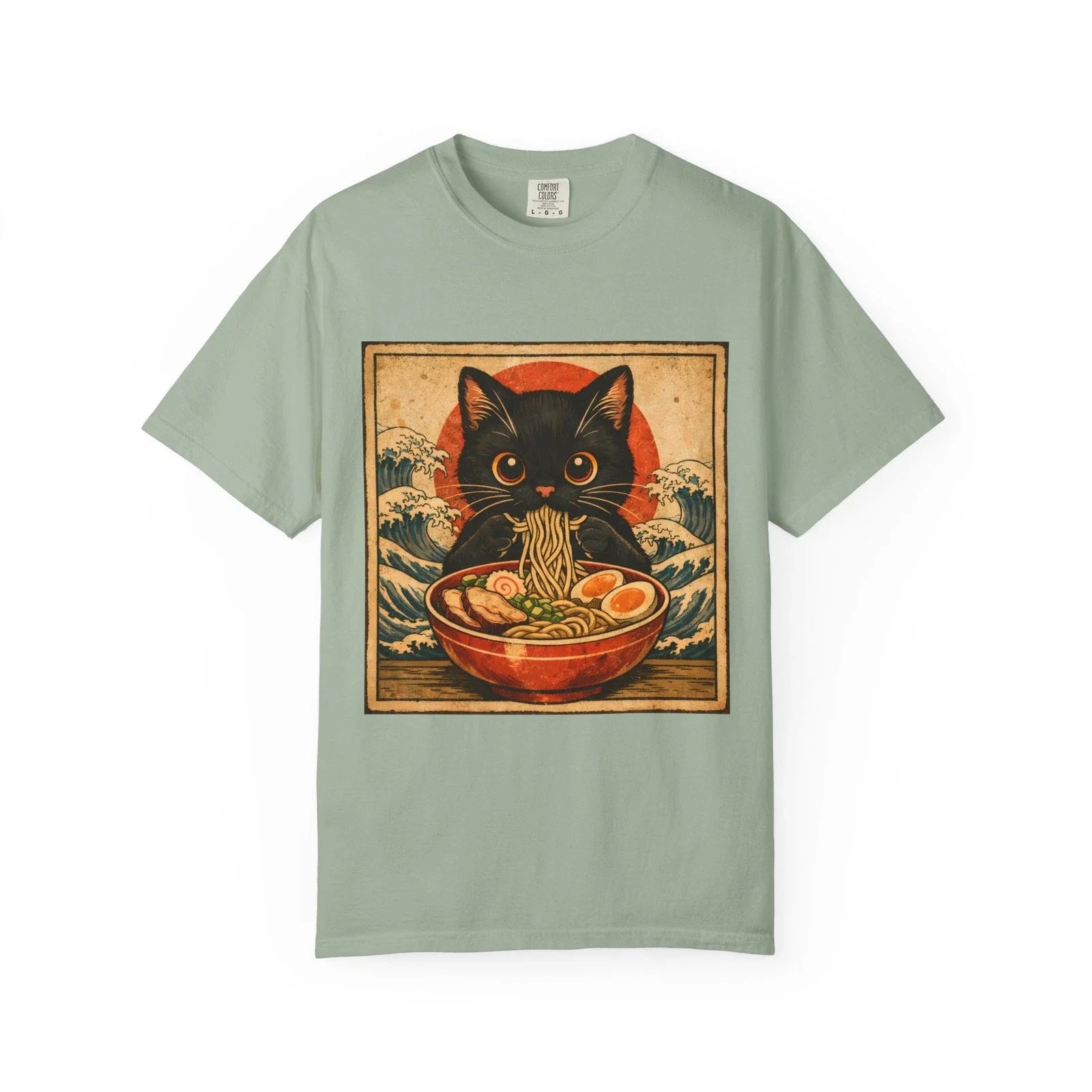 Cat Ramen Kawaii Anime Graphic T-Shirt - Funny Japanese Style Cat Lovers Gift Unisex T-shirt, Sweatshirt, Hoodie, Long Sleeve Tee - T-Shirt, Sweatshirt, Hoodie