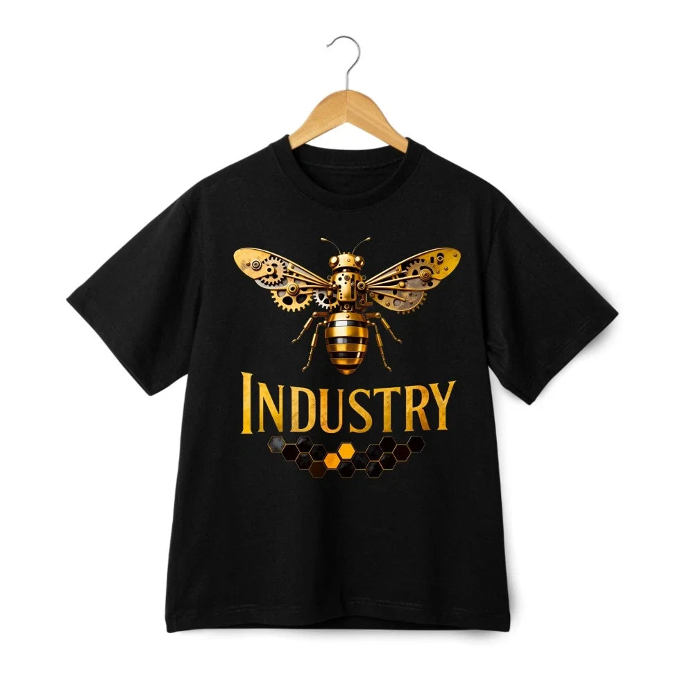Trendy Steampunk Bee Industry Graphic Tee|Industrial Fashion&Casual Hang Shirt Unisex T-shirt, Sweatshirt, Hoodie, Long Sleeve Tee - T-Shirt, Sweatshirt, Hoodie