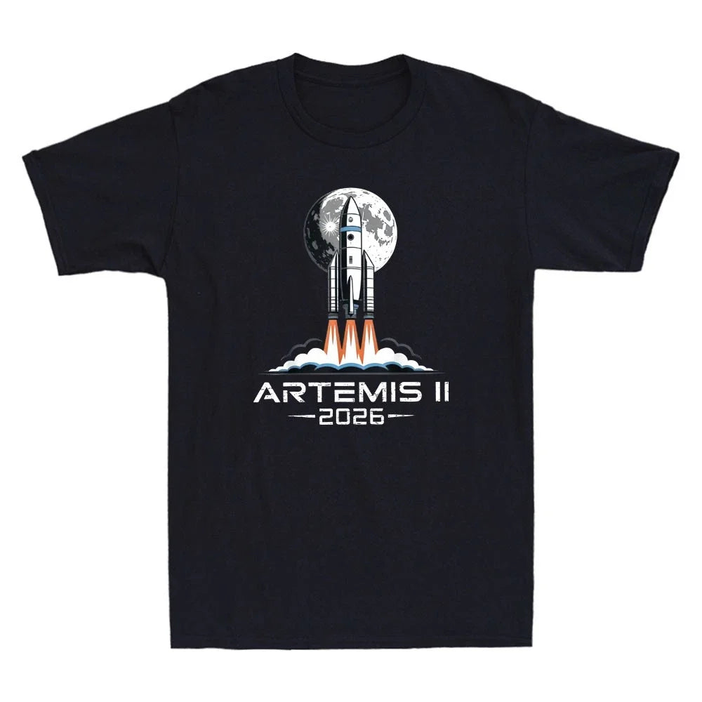Artemis II Back to the Moon 2026 Mission Patch Retro Men's Short Sleeve T-Shirt Unisex T-shirt, Sweatshirt, Hoodie, Long Sleeve Tee - T-Shirt, Sweatshirt, Hoodie