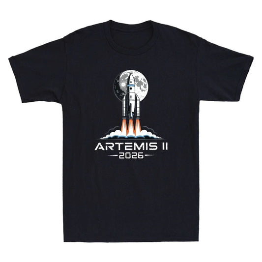 Artemis II Back to the Moon 2026 Mission Patch Retro Men's Short Sleeve T-Shirt Unisex T-shirt, Sweatshirt, Hoodie, Long Sleeve Tee - T-Shirt, Sweatshirt, Hoodie