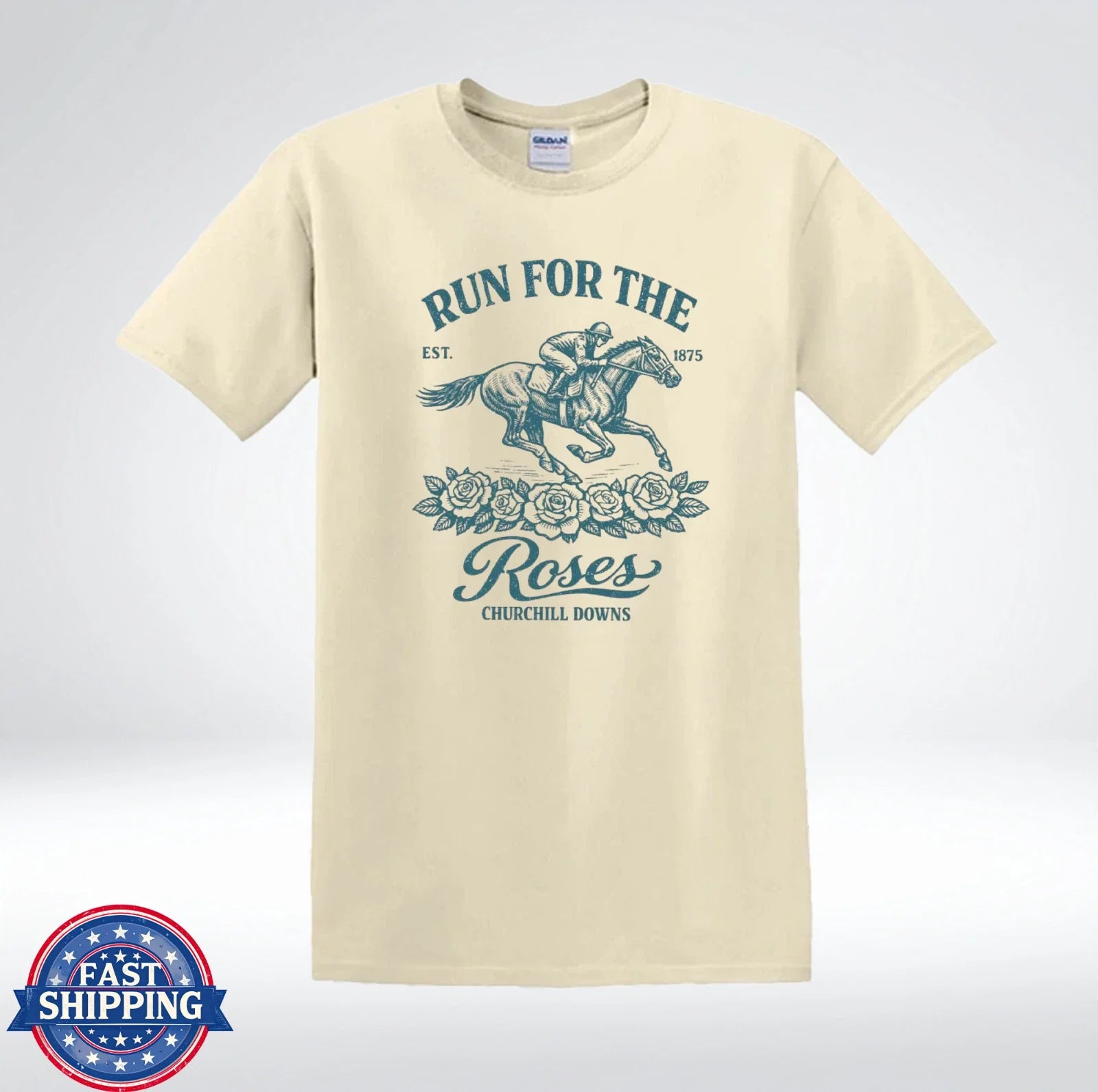 Run For The Roses Vintage Horse Racing Graphic Churchill Downs T-Shirt Unisex T-shirt, Sweatshirt, Hoodie, Long Sleeve Tee - T-Shirt, Sweatshirt, Hoodie