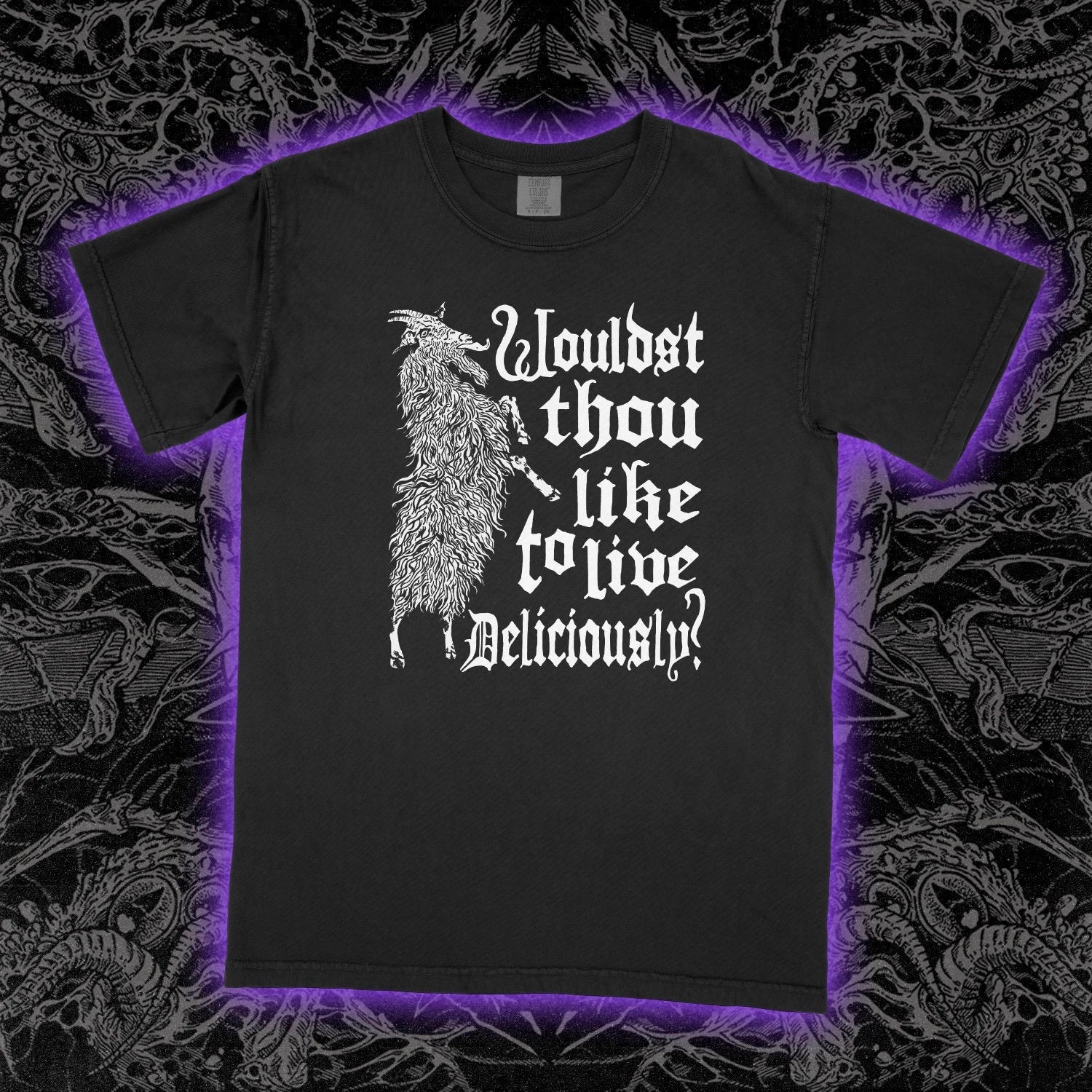 Live Deliciously Black Phillip Tee shirt  , Unisex Tee Unisex T-shirt, Sweatshirt, Hoodie, Long Sleeve Tee - T-Shirt, Sweatshirt, Hoodie