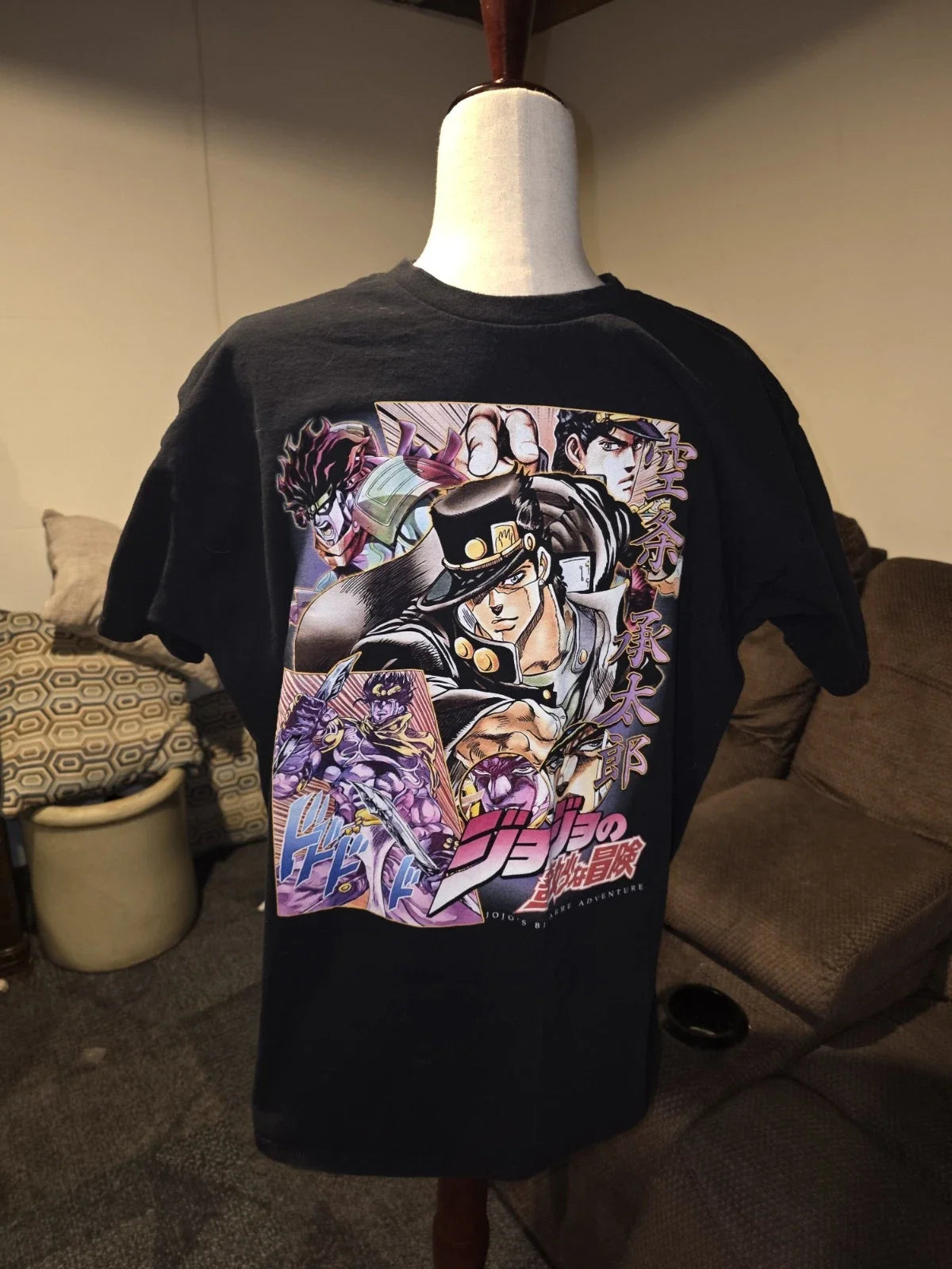 Jojo's Bizarre Adventure Adult Graphic Print Group Anime T-Shirt Black Size XL Unisex T-shirt, Sweatshirt, Hoodie, Long Sleeve Tee - T-Shirt, Sweatshirt, Hoodie