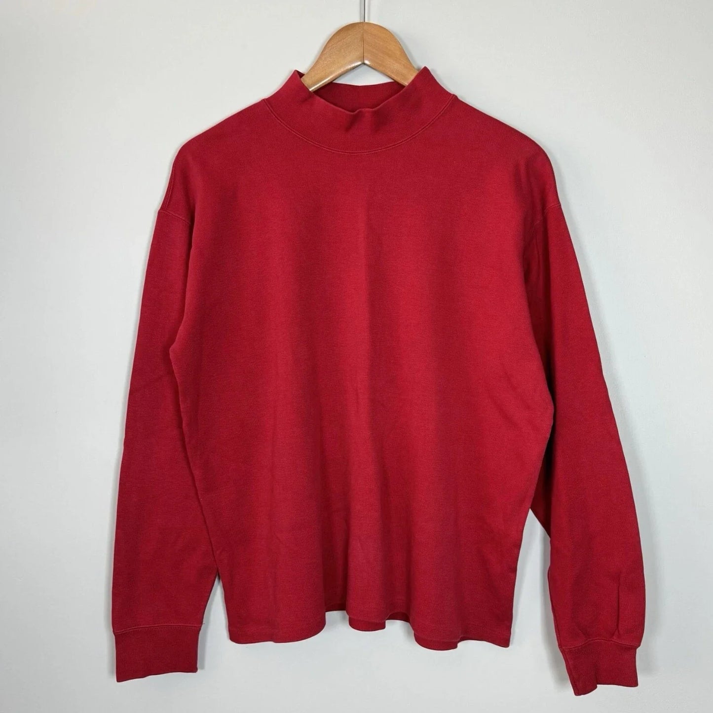 Vintage Banana Republic Cotton Shirt L Red Mock Neck 80s USA Preppy Classic Unisex T-shirt, Sweatshirt, Hoodie, Long Sleeve Tee - T-Shirt, Sweatshirt, Hoodie