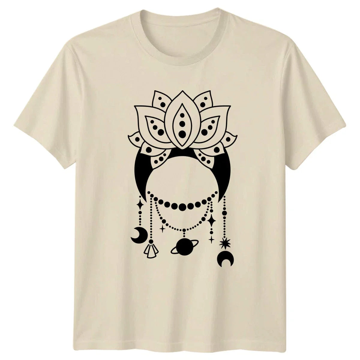 Mystical Lotus Moon Celestial T-Shirt Boho Spiritual Unisex T-shirt, Sweatshirt, Hoodie, Long Sleeve Tee - T-Shirt, Sweatshirt, Hoodie
