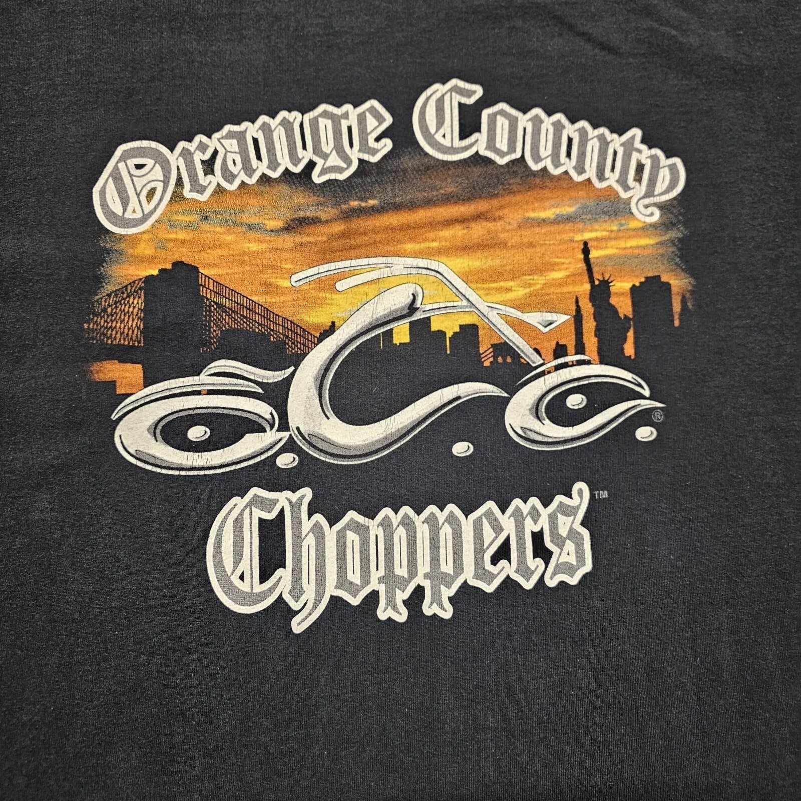 Orange County Choppers Shirt Mens XL Faded Black New York Biker Graphic Tee Y2K Unisex T-shirt, Sweatshirt, Hoodie, Long Sleeve Tee - T-Shirt, Sweatshirt, Hoodie