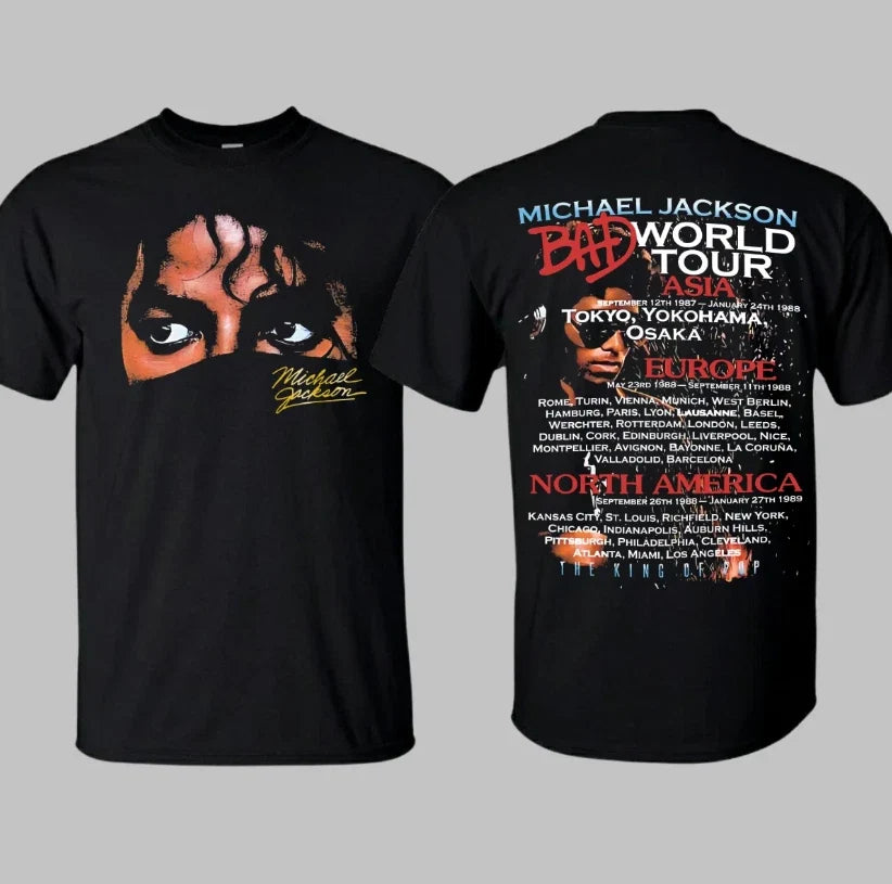 Michael 2026 Shirt Retro Bad World Tour T-shirt Graphic Top Michael Jackson Tee Unisex T-shirt, Sweatshirt, Hoodie, Long Sleeve Tee - T-Shirt, Sweatshirt, Hoodie