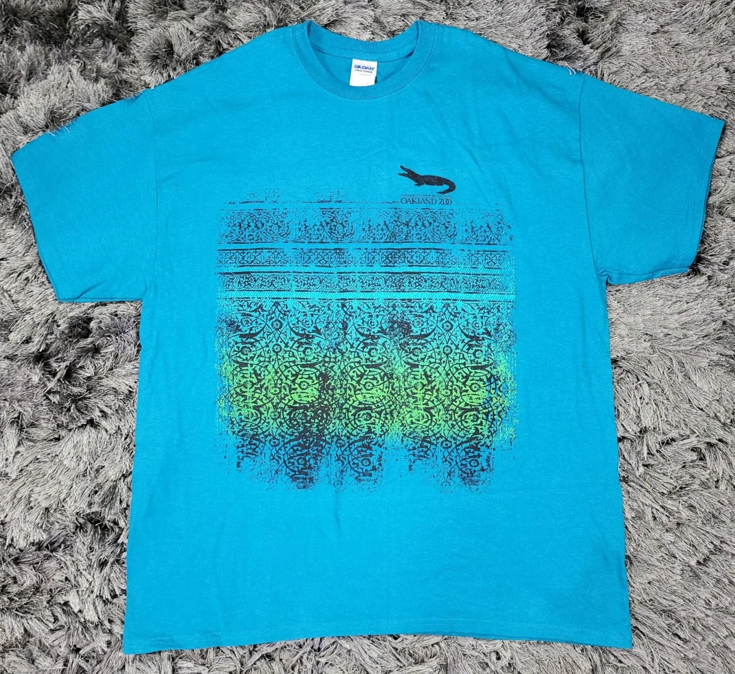 VTG Y2K Oakland Zoo Shirt Mens XL Blue Green Alligator Crocodile Graphic Tee Unisex T-shirt, Sweatshirt, Hoodie, Long Sleeve Tee - T-Shirt, Sweatshirt, Hoodie