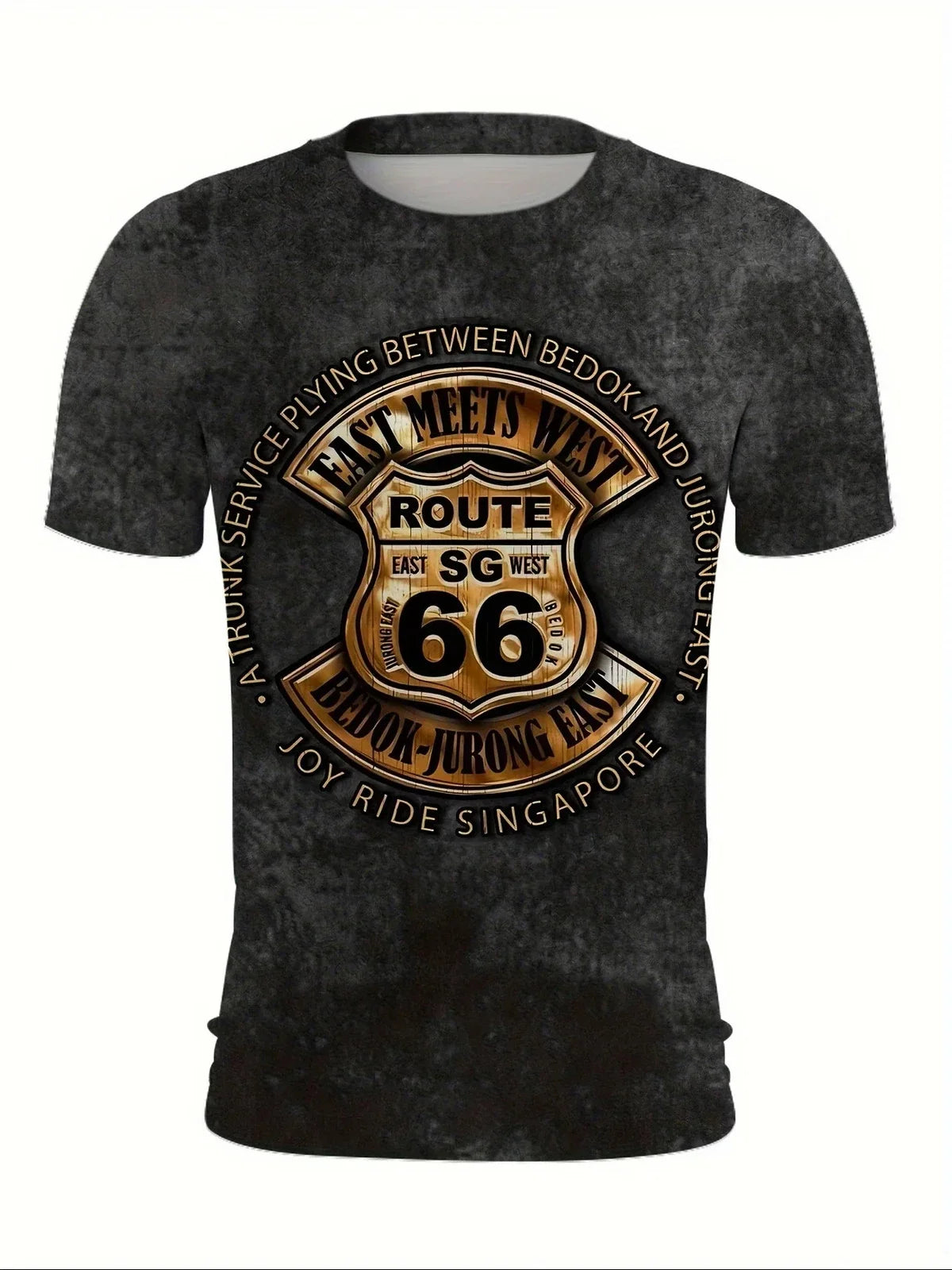new Men's Retro Route 66 Letter Print T-Shirt  Short Sleeve Crew Neck Summer Unisex T-shirt, Sweatshirt, Hoodie, Long Sleeve Tee - T-Shirt, Sweatshirt, Hoodie