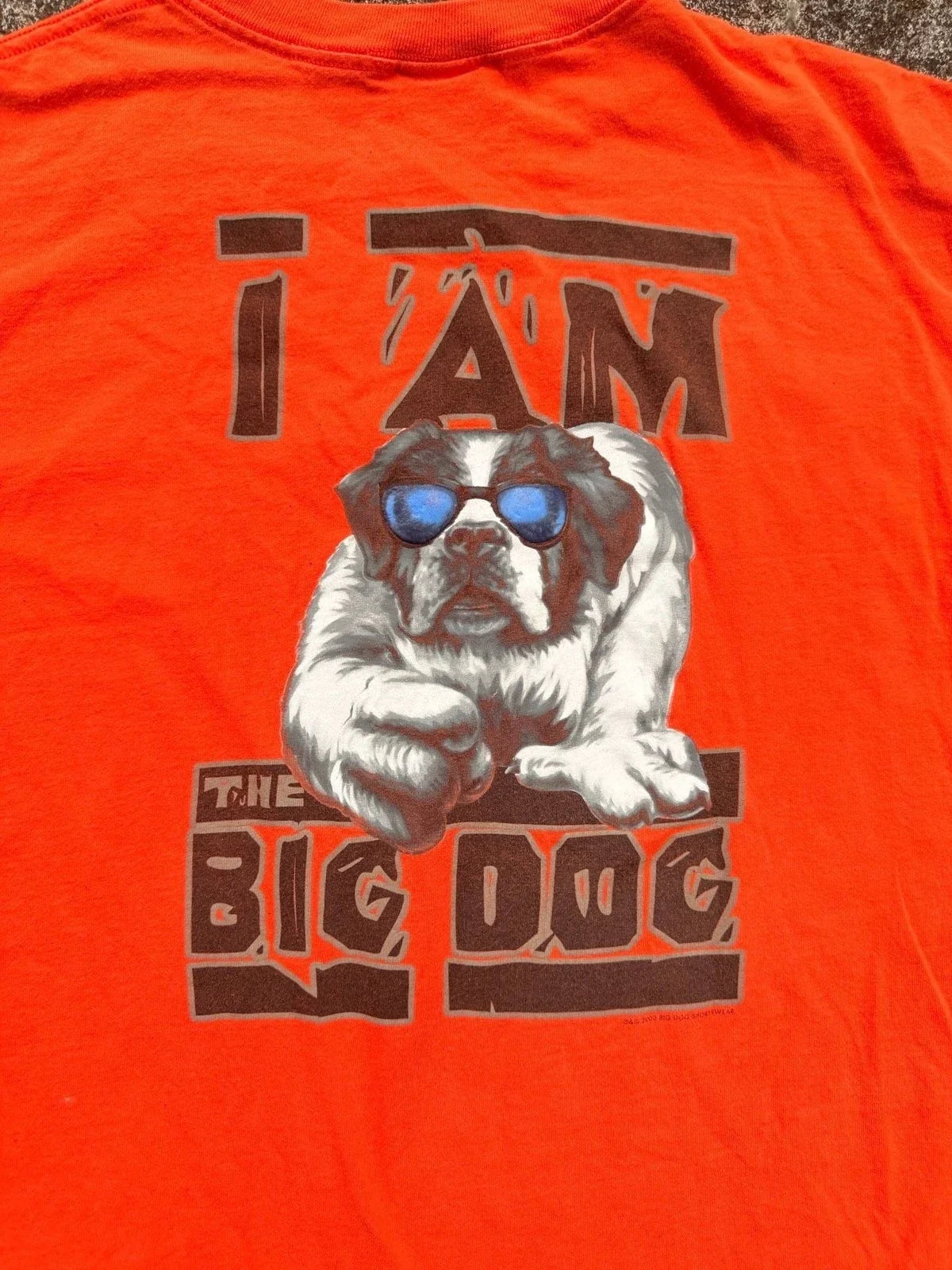 Vintage 2000 Big Dogs I Am The Big Dog Graphic T-Shirt Orange Unisex T-shirt, Sweatshirt, Hoodie, Long Sleeve Tee - T-Shirt, Sweatshirt, Hoodie