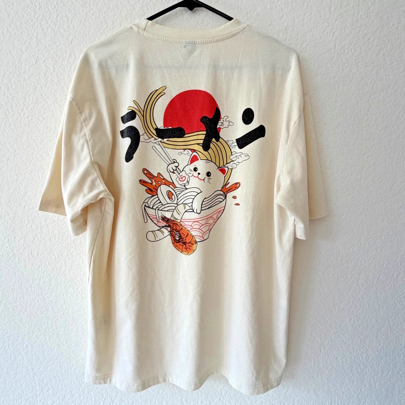 Cotton Blend Graphic Tee Unisex M Relaxed Cream Kawaii Anime Streetwear Unisex T-shirt, Sweatshirt, Hoodie, Long Sleeve Tee - T-Shirt, Sweatshirt, Hoodie