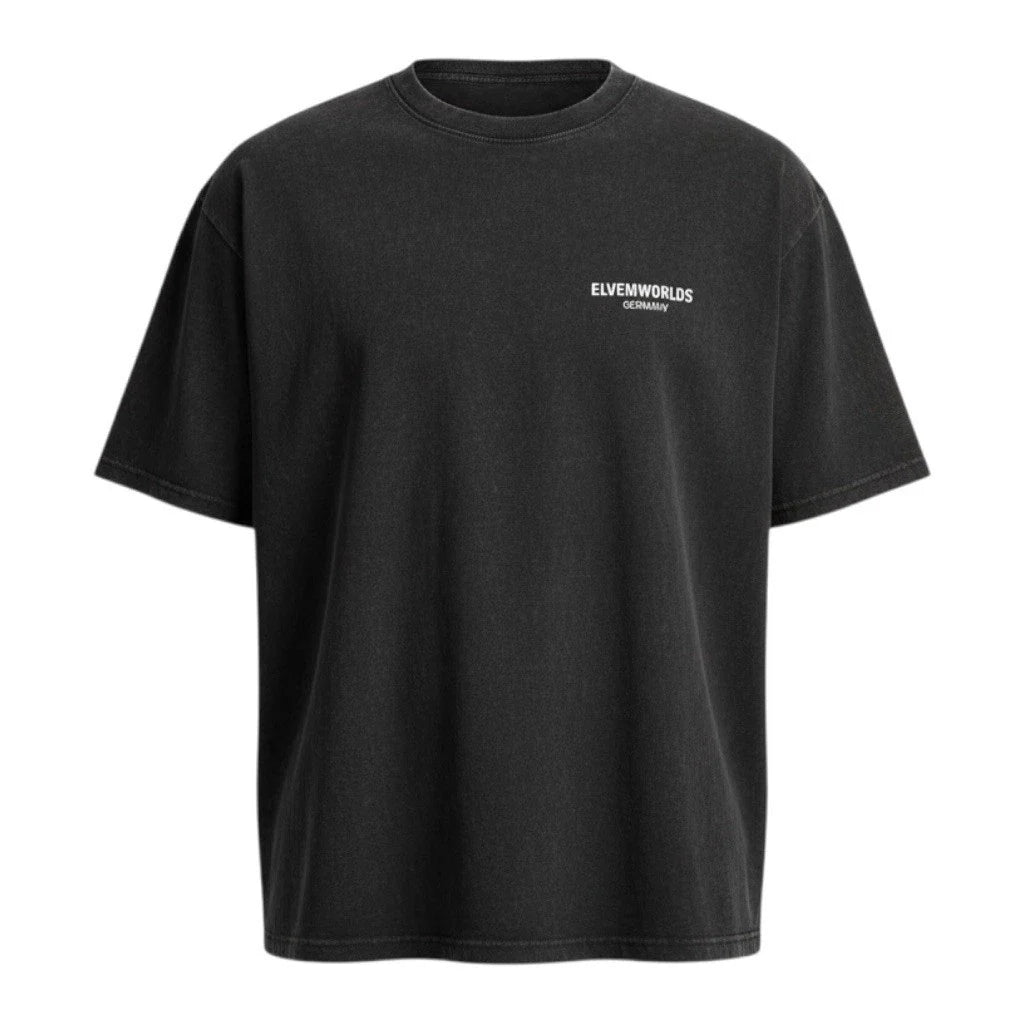 ELVEWORLDS Oversized T-Shirt Washed Black Unisex Streetwear Cotton XS-XL Unisex T-shirt, Sweatshirt, Hoodie, Long Sleeve Tee - T-Shirt, Sweatshirt, Hoodie