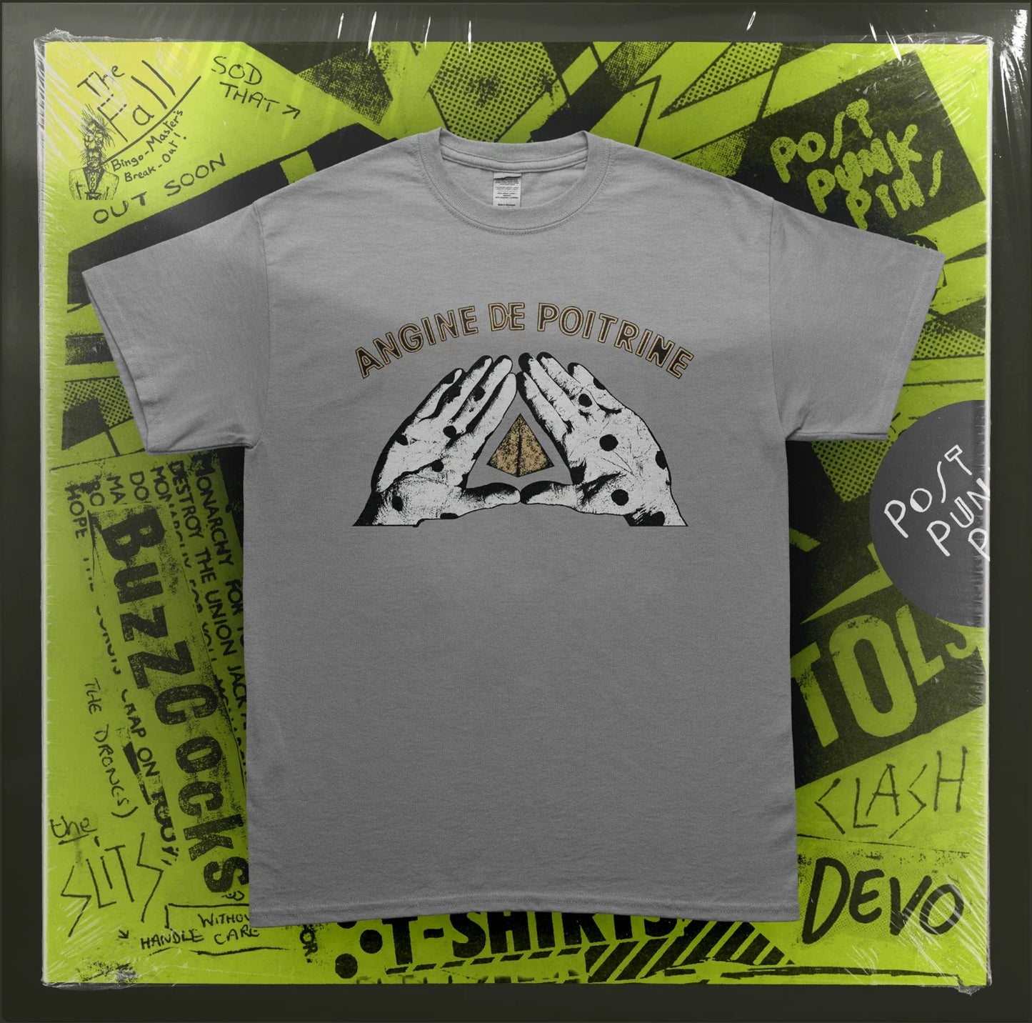 ANGINE DE POITRINE - Sherpa Fabienk 150GSM Grey Graphic T-Shirt - With Backprint Unisex T-shirt, Sweatshirt, Hoodie, Long Sleeve Tee - T-Shirt, Sweatshirt, Hoodie
