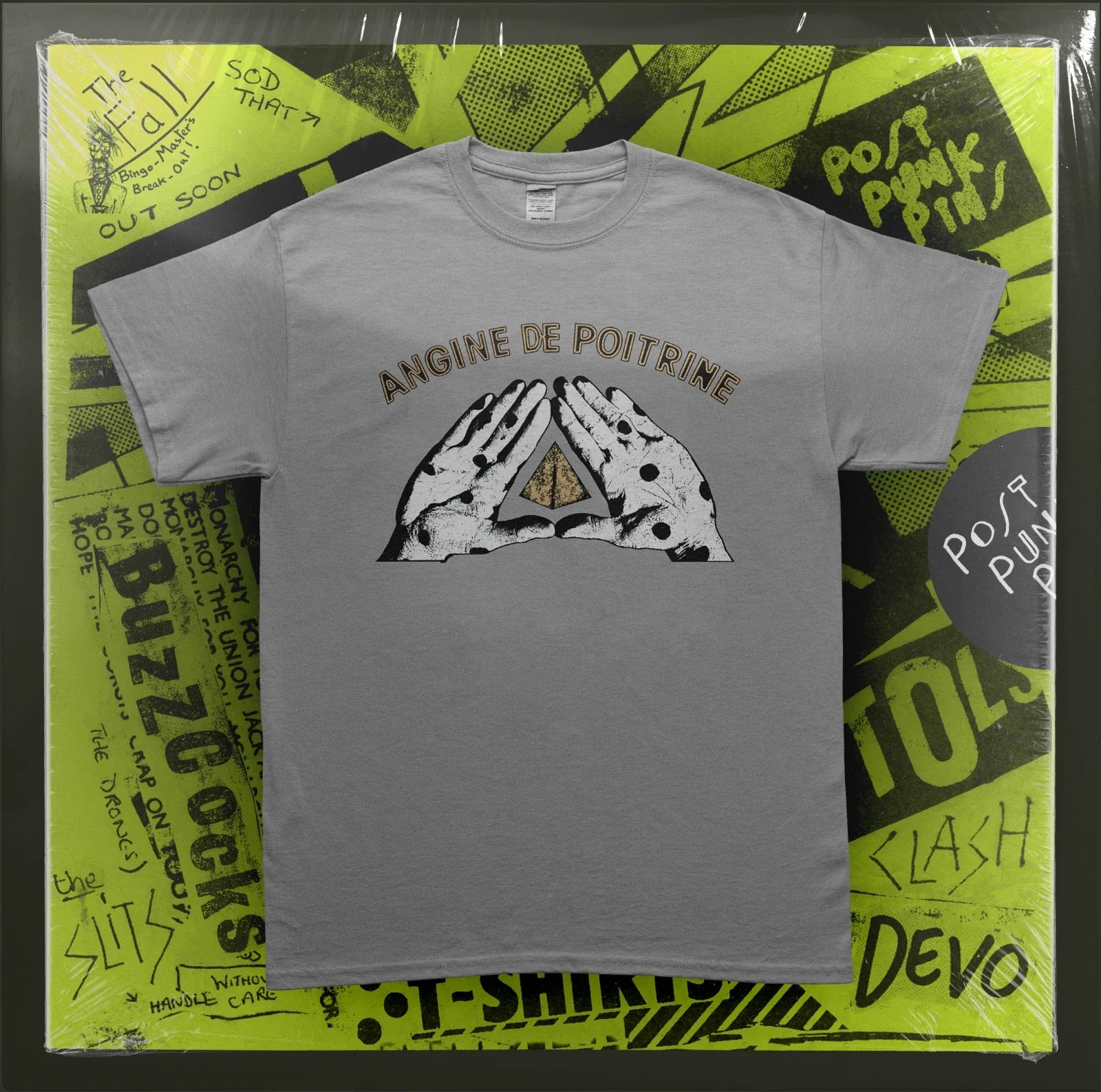 ANGINE DE POITRINE - Sherpa Fabienk 150GSM Grey Graphic T-Shirt - With Backprint Unisex T-shirt, Sweatshirt, Hoodie, Long Sleeve Tee - T-Shirt, Sweatshirt, Hoodie