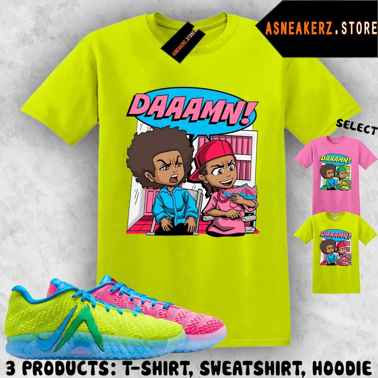 Tee Shirt Matching Ja 3 Kool Aid 2026 Match Sneaker The Boondocks Damn T-Shirt Unisex T-shirt, Sweatshirt, Hoodie, Long Sleeve Tee - T-Shirt, Sweatshirt, Hoodie