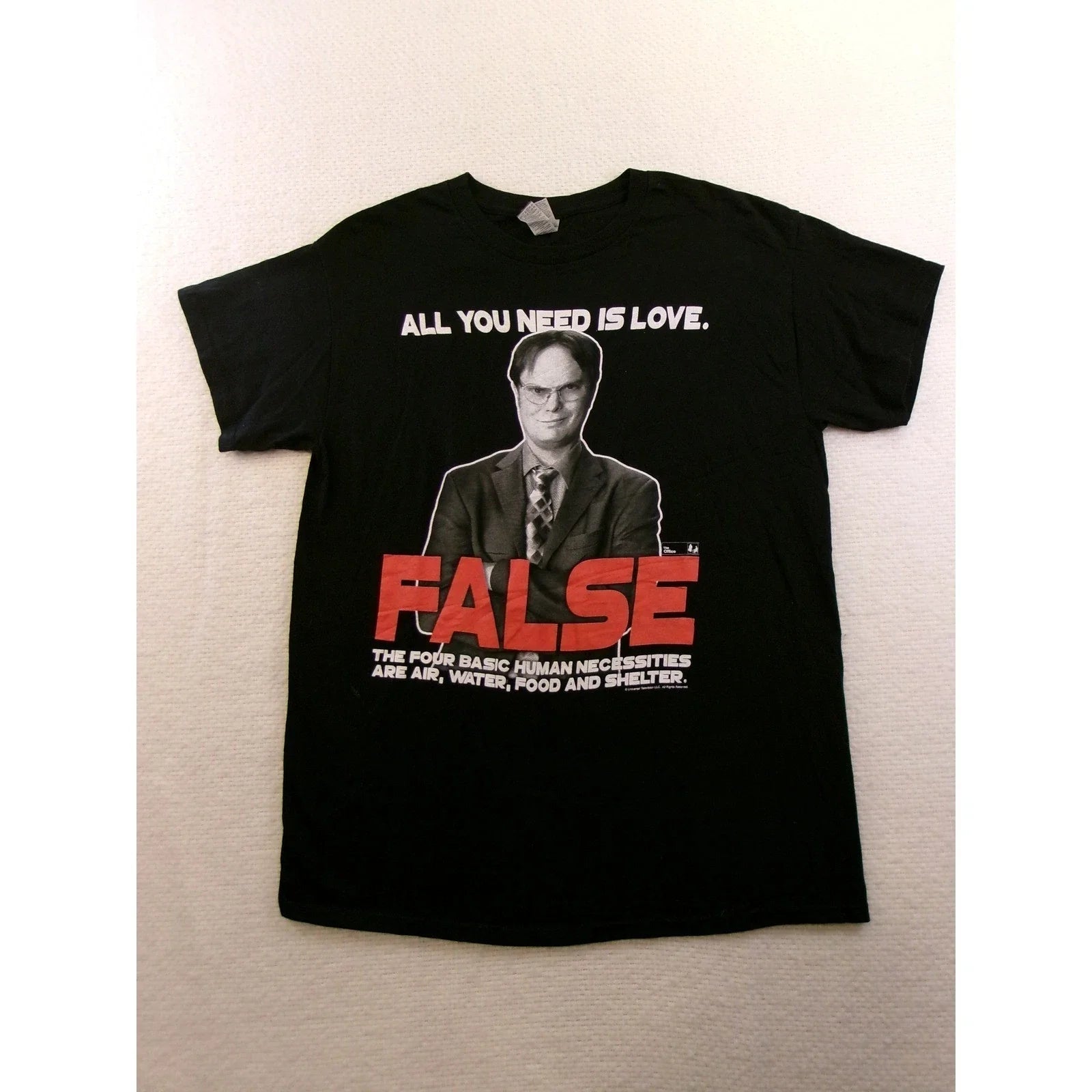 Gildan The Office T-Shirt Mens Medium Black Dwight Schrute False Quote Unisex T-shirt, Sweatshirt, Hoodie, Long Sleeve Tee - T-Shirt, Sweatshirt, Hoodie