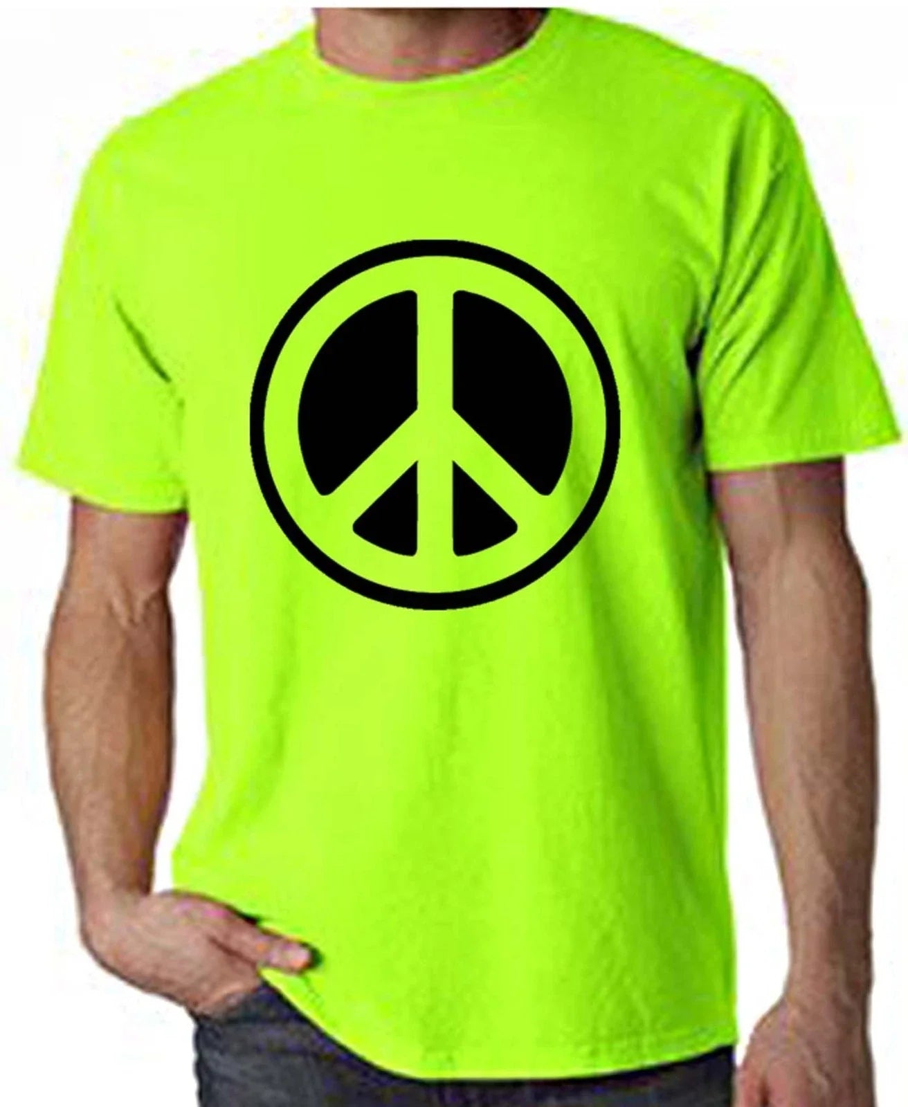 Cnd Symbole Fluo T-Shirt - Paix Ant-Nuclear Hippie Dguisement Unisex T-shirt, Sweatshirt, Hoodie, Long Sleeve Tee - T-Shirt, Sweatshirt, Hoodie