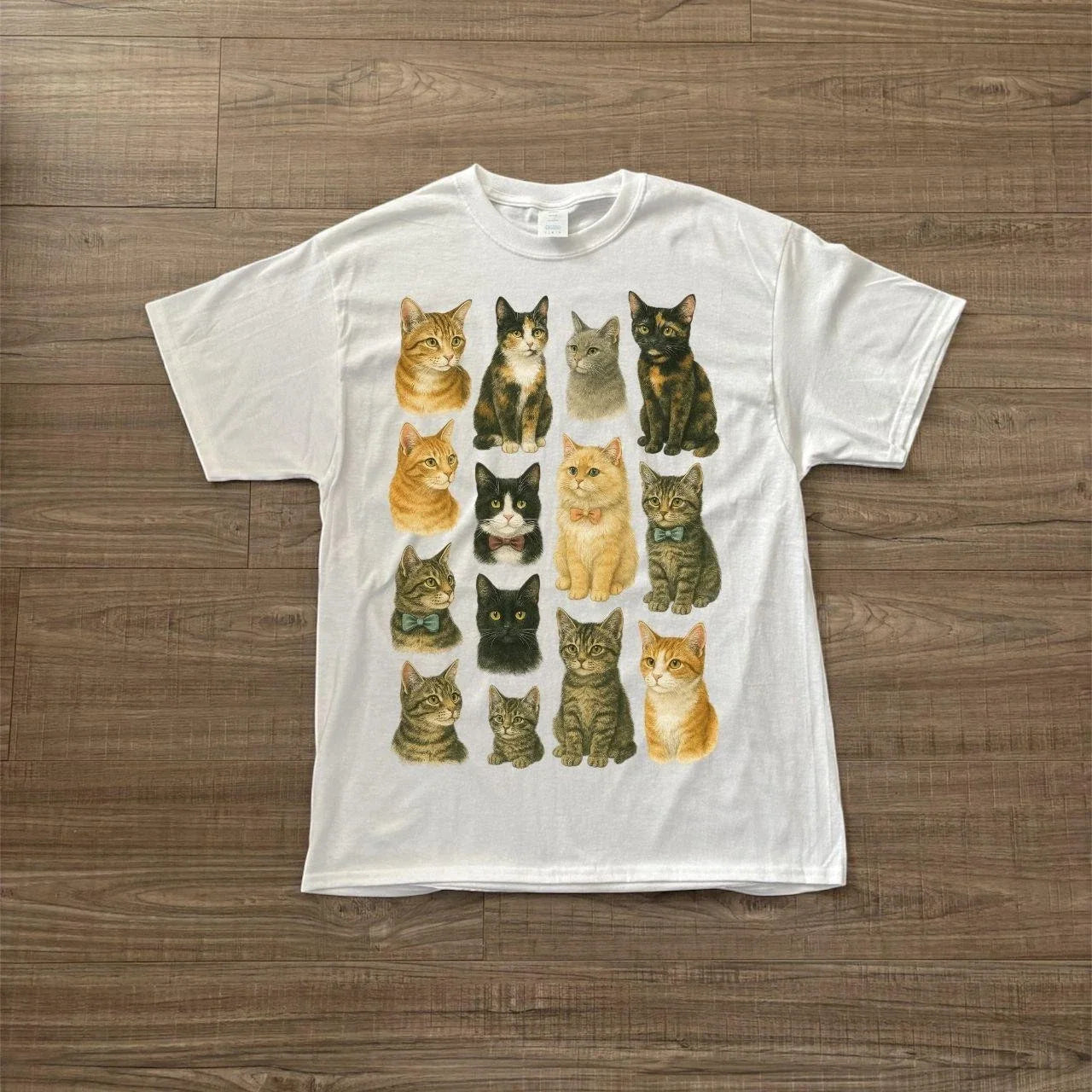 Vintage Cats in Bowties Graphic Reprint T-Shirt  Unisex T-shirt, Sweatshirt, Hoodie, Long Sleeve Tee - T-Shirt, Sweatshirt, Hoodie