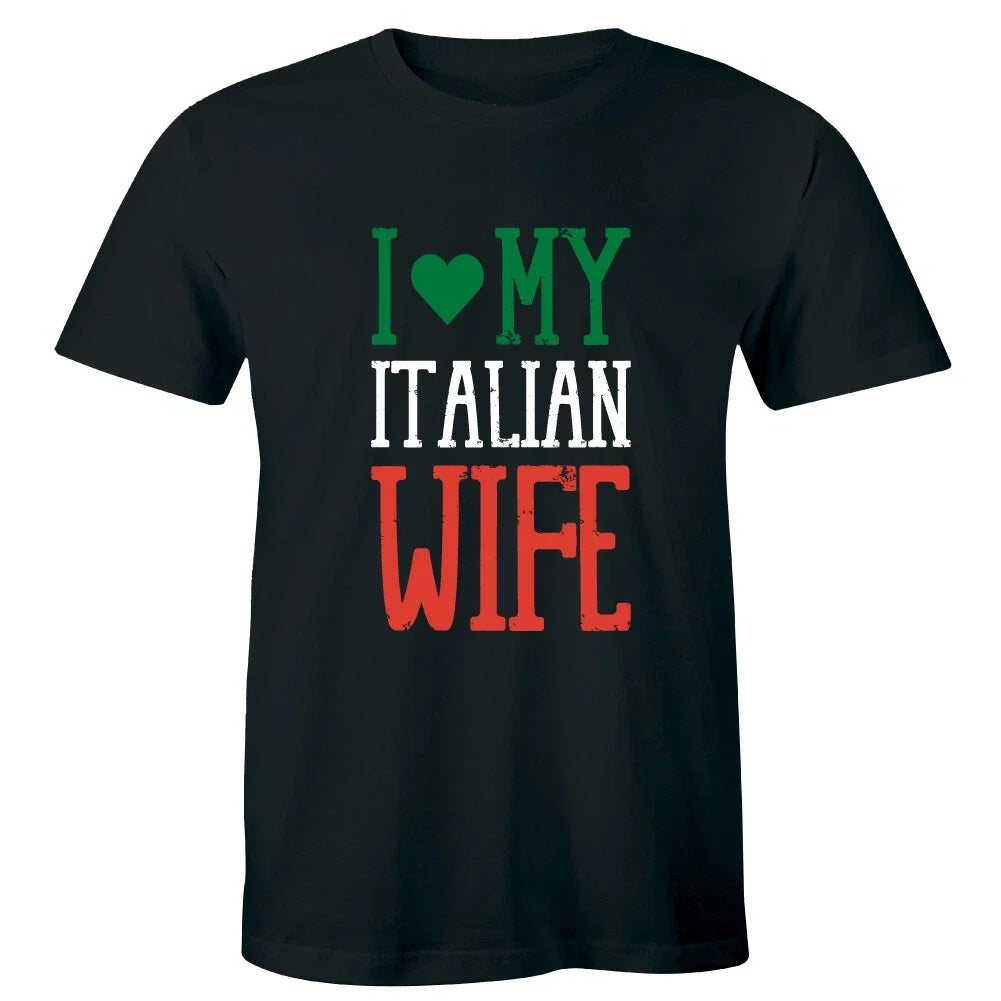 I Love My Italian Wife Men's T-Shirt Cute Funny Husband Family Shirt Italy Tee Unisex T-shirt, Sweatshirt, Hoodie, Long Sleeve Tee - T-Shirt, Sweatshirt, Hoodie