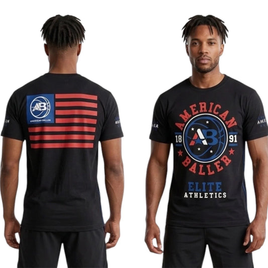 $40 AMERICAN FIGHTER BALLER Black USA FLAG Athletic Basketball Graphic T-shirt Unisex T-shirt, Sweatshirt, Hoodie, Long Sleeve Tee - T-Shirt, Sweatshirt, Hoodie