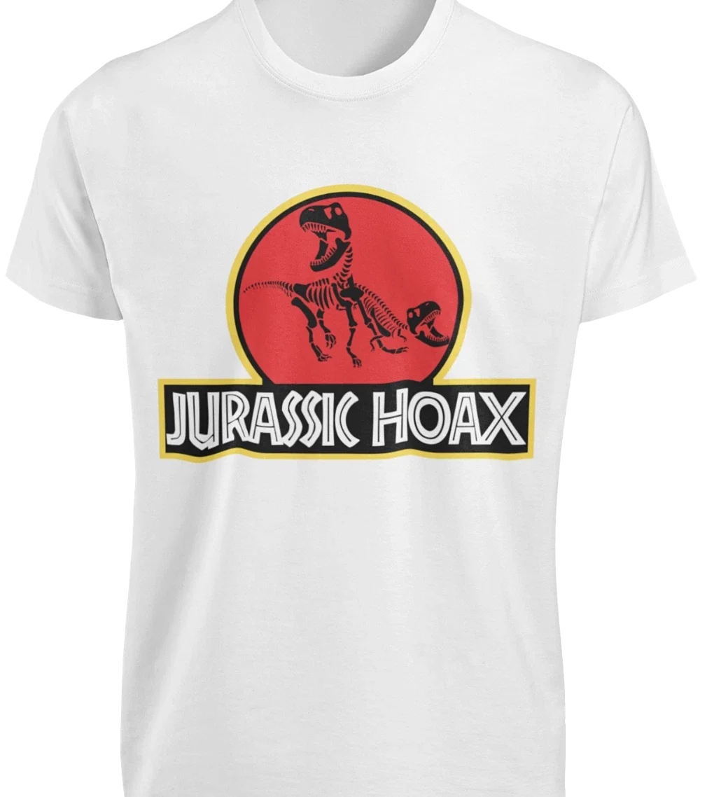 Dinosaur Hoax Meme T-SHIRT Jurassic Flat Earth Science History Conspiracy TEE Unisex T-shirt, Sweatshirt, Hoodie, Long Sleeve Tee - T-Shirt, Sweatshirt, Hoodie