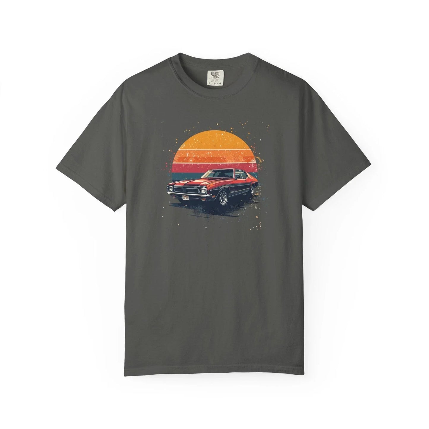 Vintage Muscle Car T-shirt | Retro Sunset Classic Car Tee, Cotton, Casual Tee Unisex T-shirt, Sweatshirt, Hoodie, Long Sleeve Tee - T-Shirt, Sweatshirt, Hoodie