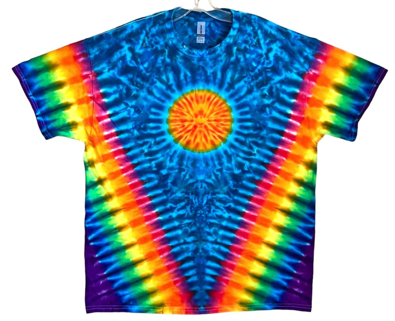 Tie Dye Shirt | Sun Rainbow V Blotter | Handmade | Unisex | Tall | Women's Unisex T-shirt, Sweatshirt, Hoodie, Long Sleeve Tee - T-Shirt, Sweatshirt, Hoodie