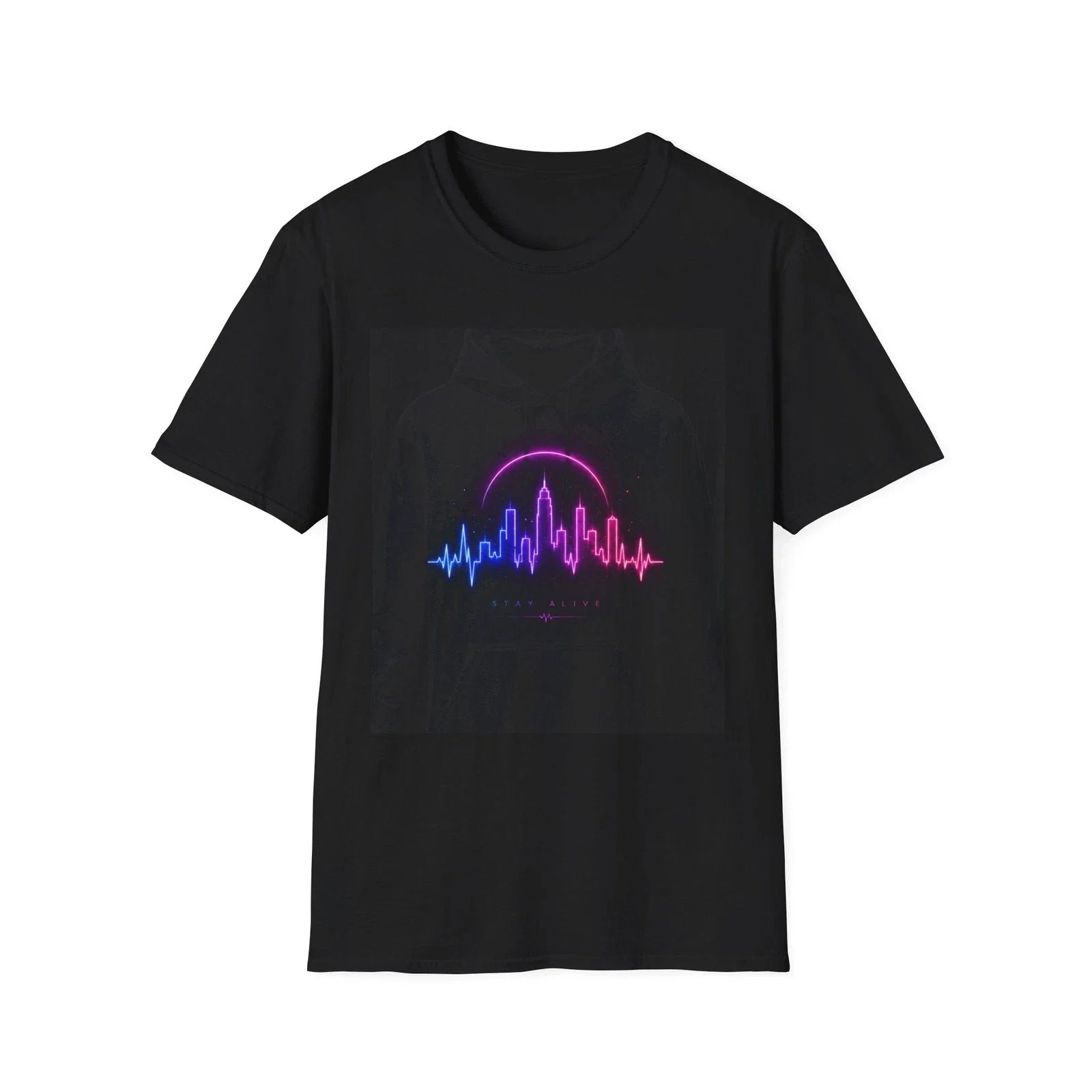 Neon City Soundwave T-Shirt | Retro Synthwave Skyline Tee Unisex T-shirt, Sweatshirt, Hoodie, Long Sleeve Tee - T-Shirt, Sweatshirt, Hoodie