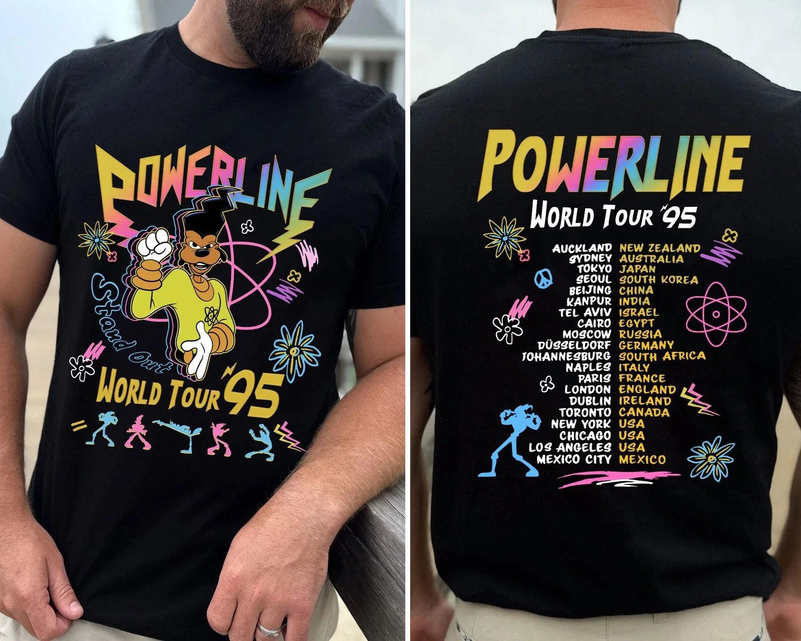 Powerline Stand Out World Tour 95 T-shirt, Vintage A Goofy Movie Shirt Unisex T-shirt, Sweatshirt, Hoodie, Long Sleeve Tee - T-Shirt, Sweatshirt, Hoodie