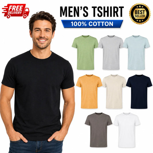 1,2,5 Pack Mens Plain T-Shirt 100% Cotton High Quality Solid Summer Tee Shirt UK Unisex T-shirt, Sweatshirt, Hoodie, Long Sleeve Tee - T-Shirt, Sweatshirt, Hoodie