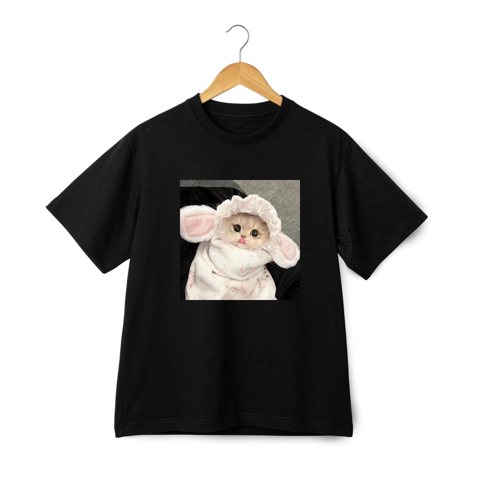Charming Cat Dressing & Posing Series T-shirt - Trendy Unisex Tee Streetwear Unisex T-shirt, Sweatshirt, Hoodie, Long Sleeve Tee - T-Shirt, Sweatshirt, Hoodie