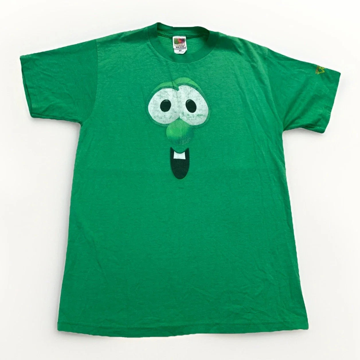 Vintage Veggie Tales Shirt Mens M Green Larry Cucumber Cartoon Promo Graphic Y2K Unisex T-shirt, Sweatshirt, Hoodie, Long Sleeve Tee - T-Shirt, Sweatshirt, Hoodie